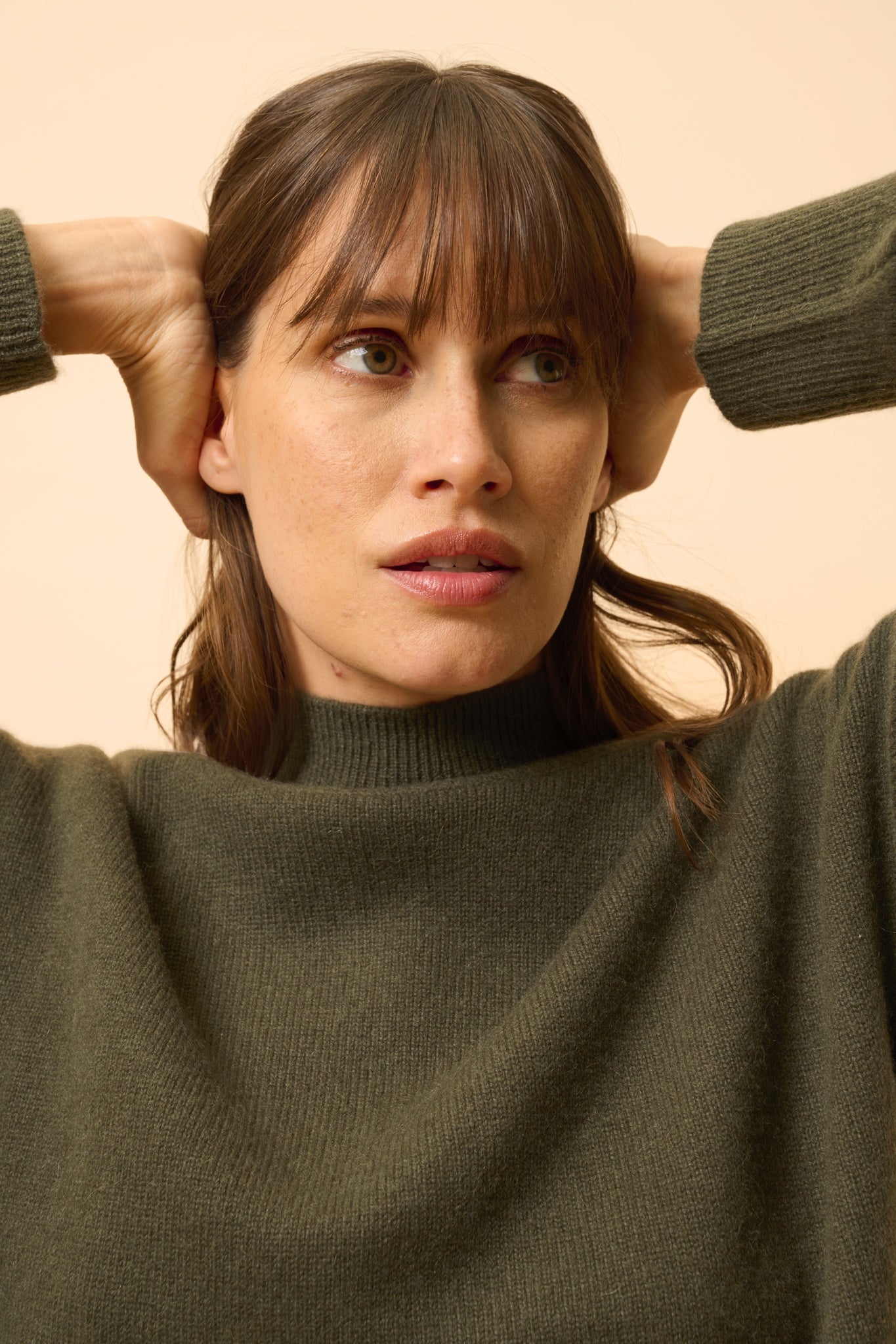 ROMY pull col montant kaki