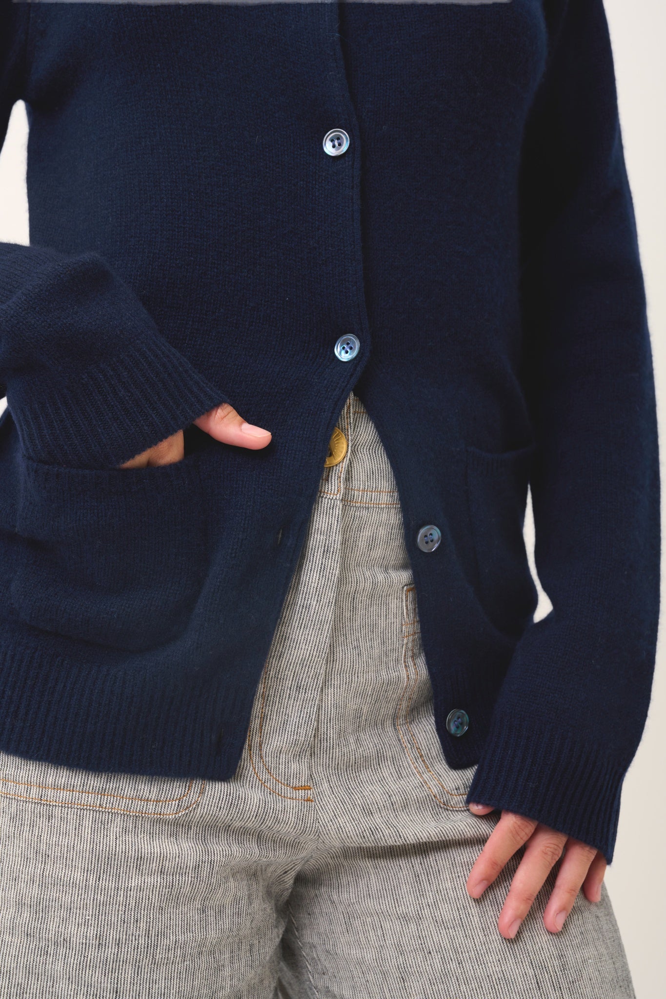 ROSE cardigan col rond navy