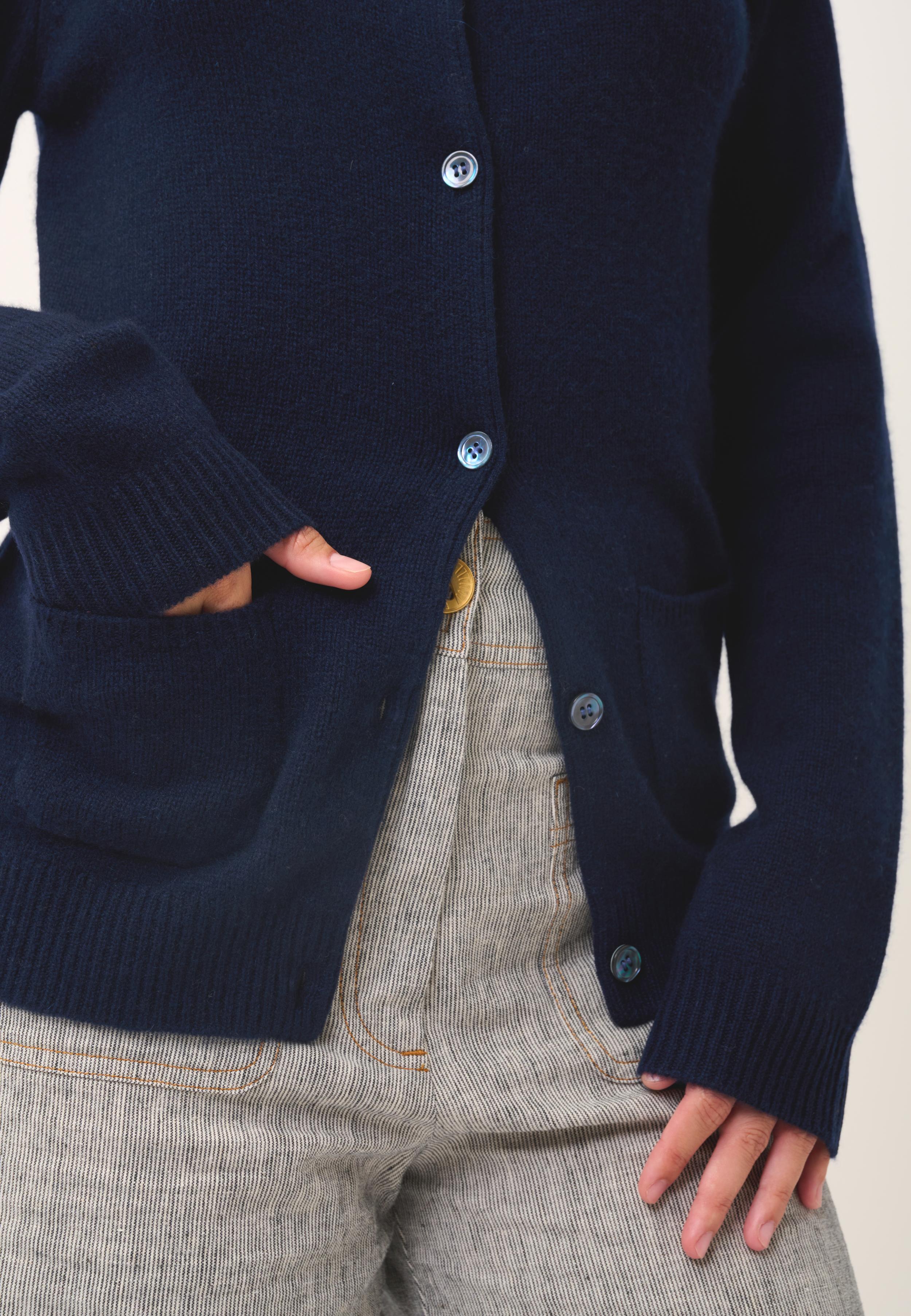 ROSE cardigan col rond navy