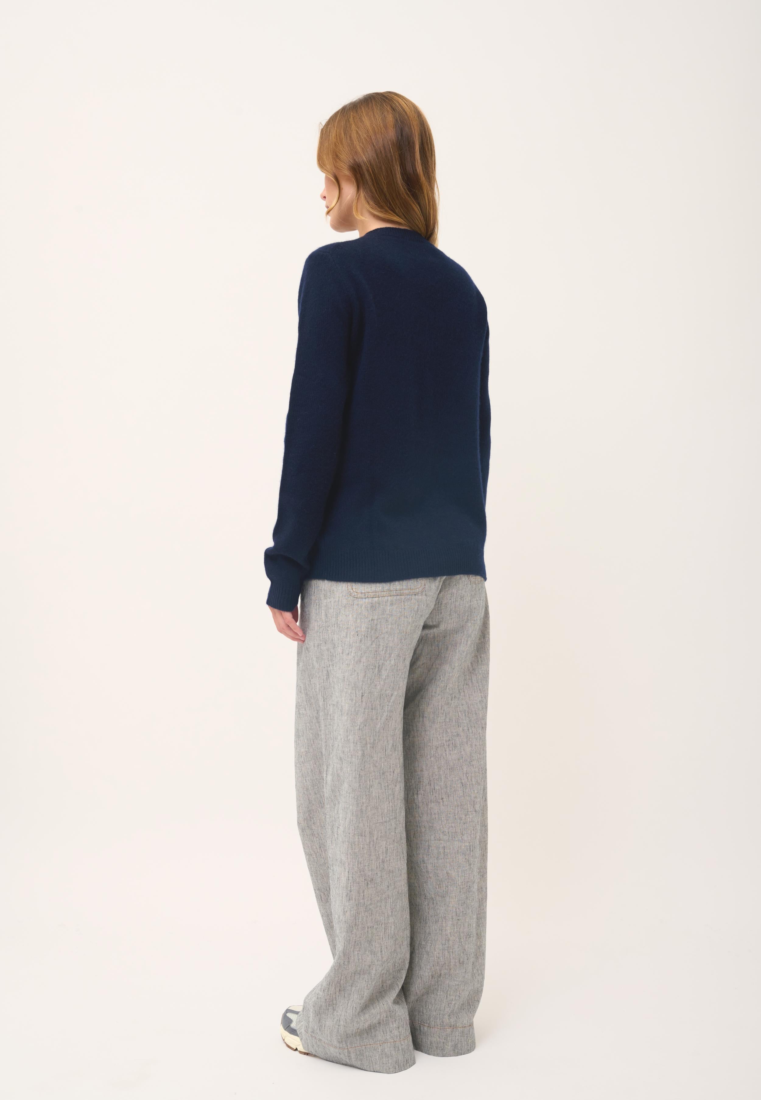 ROSE cardigan col rond navy