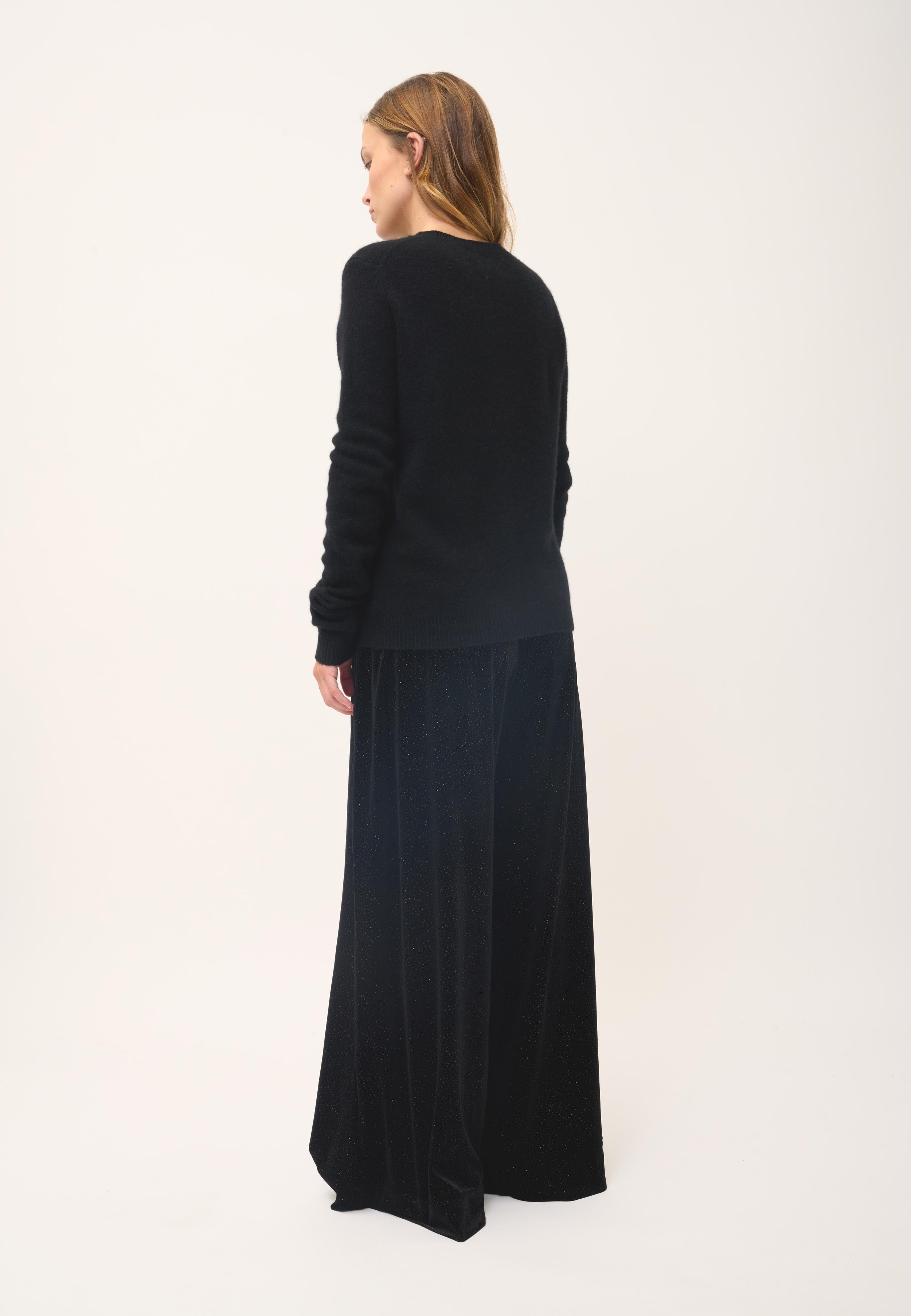 ROSE cardigan col rond noir
