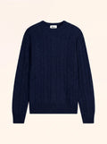 APOLLO Pull Col Rond 4 Fils Bleu Marine