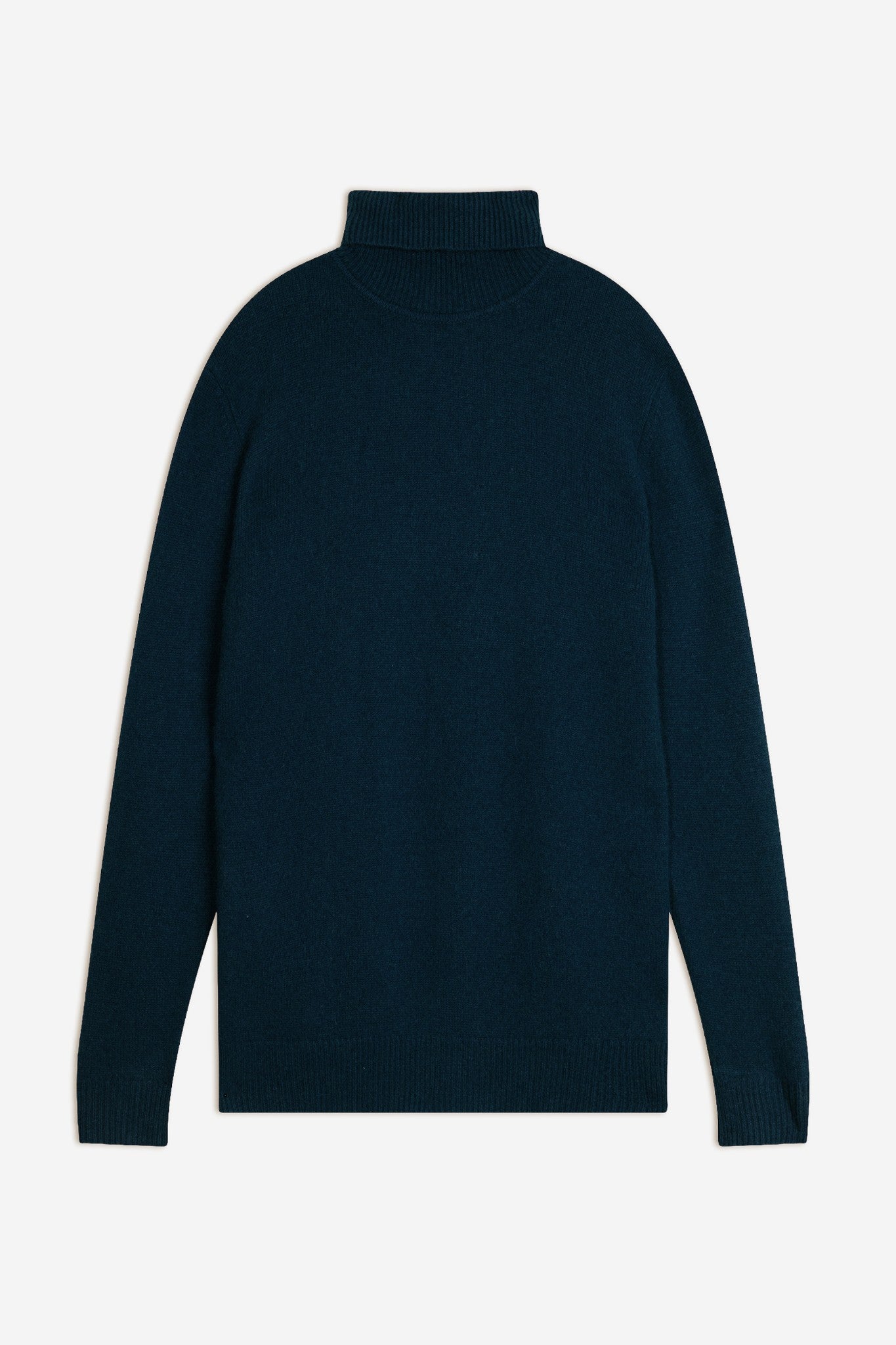 sacha pull col roulé 4 fils bleu pétrole