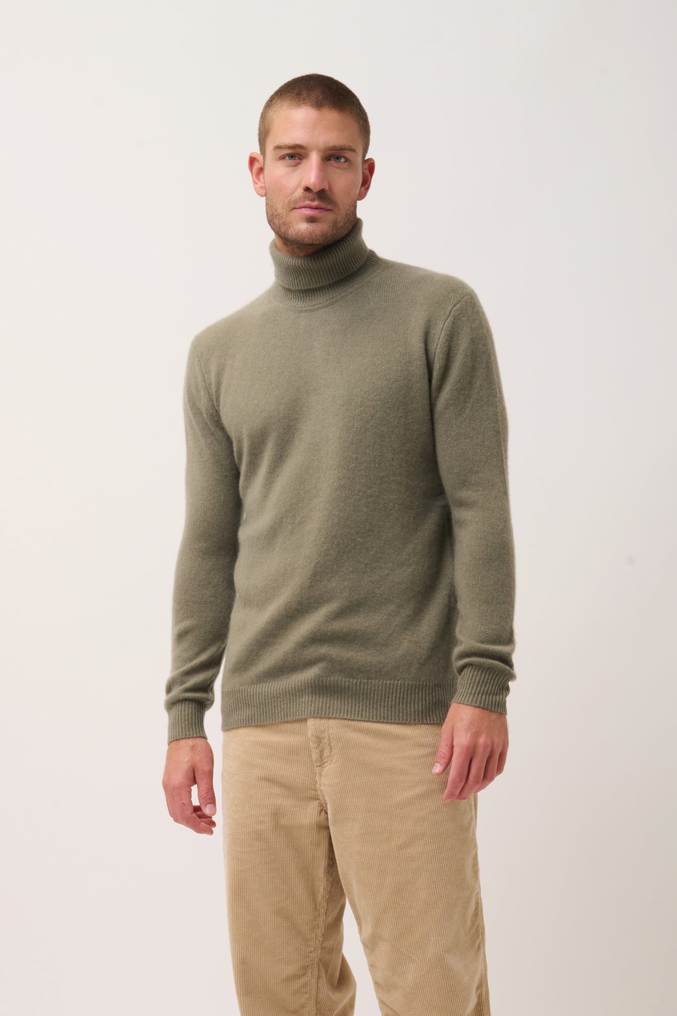 SACHA pull col roulé army