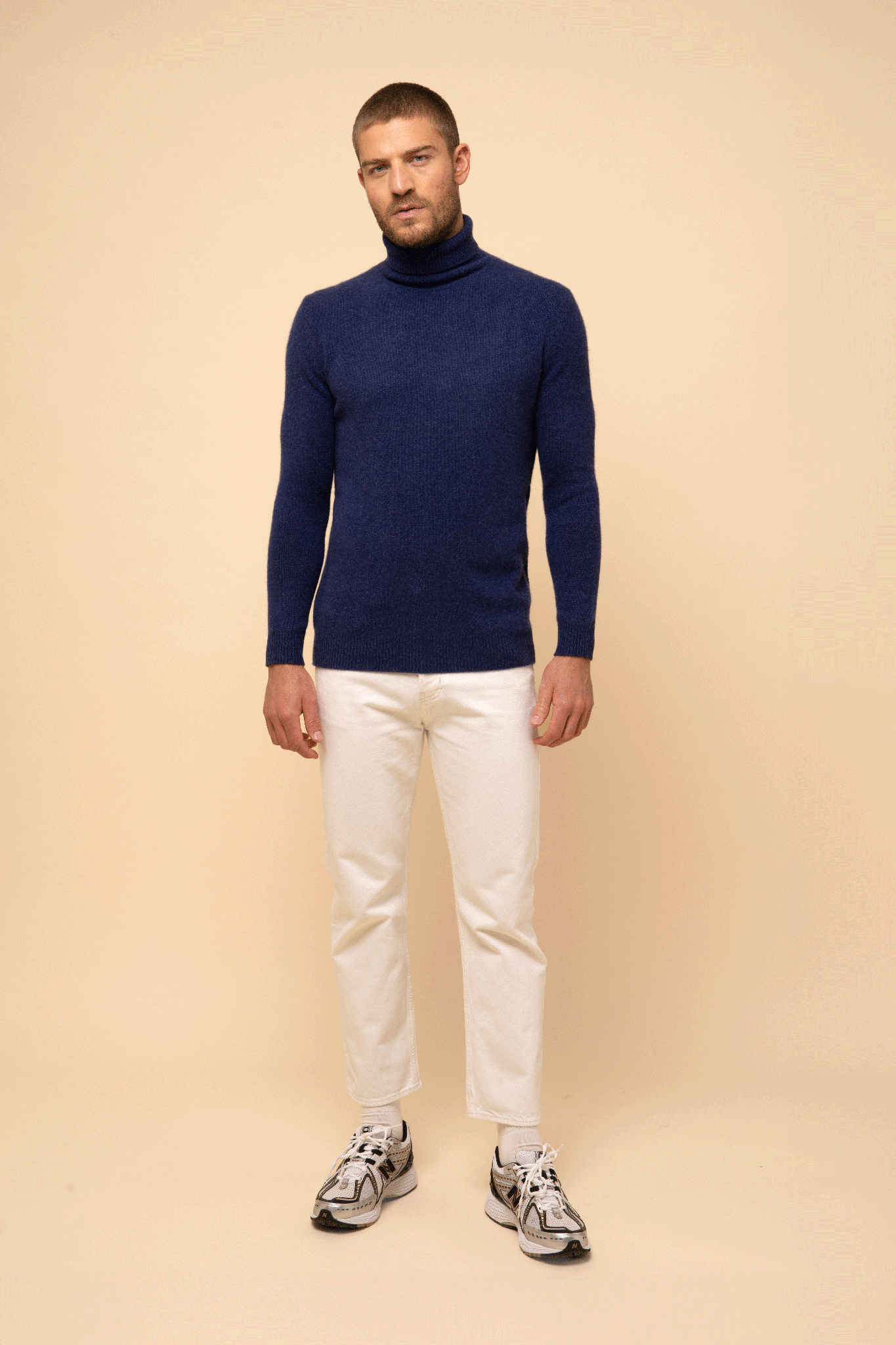 SACHA pull col roulé bleu nuit