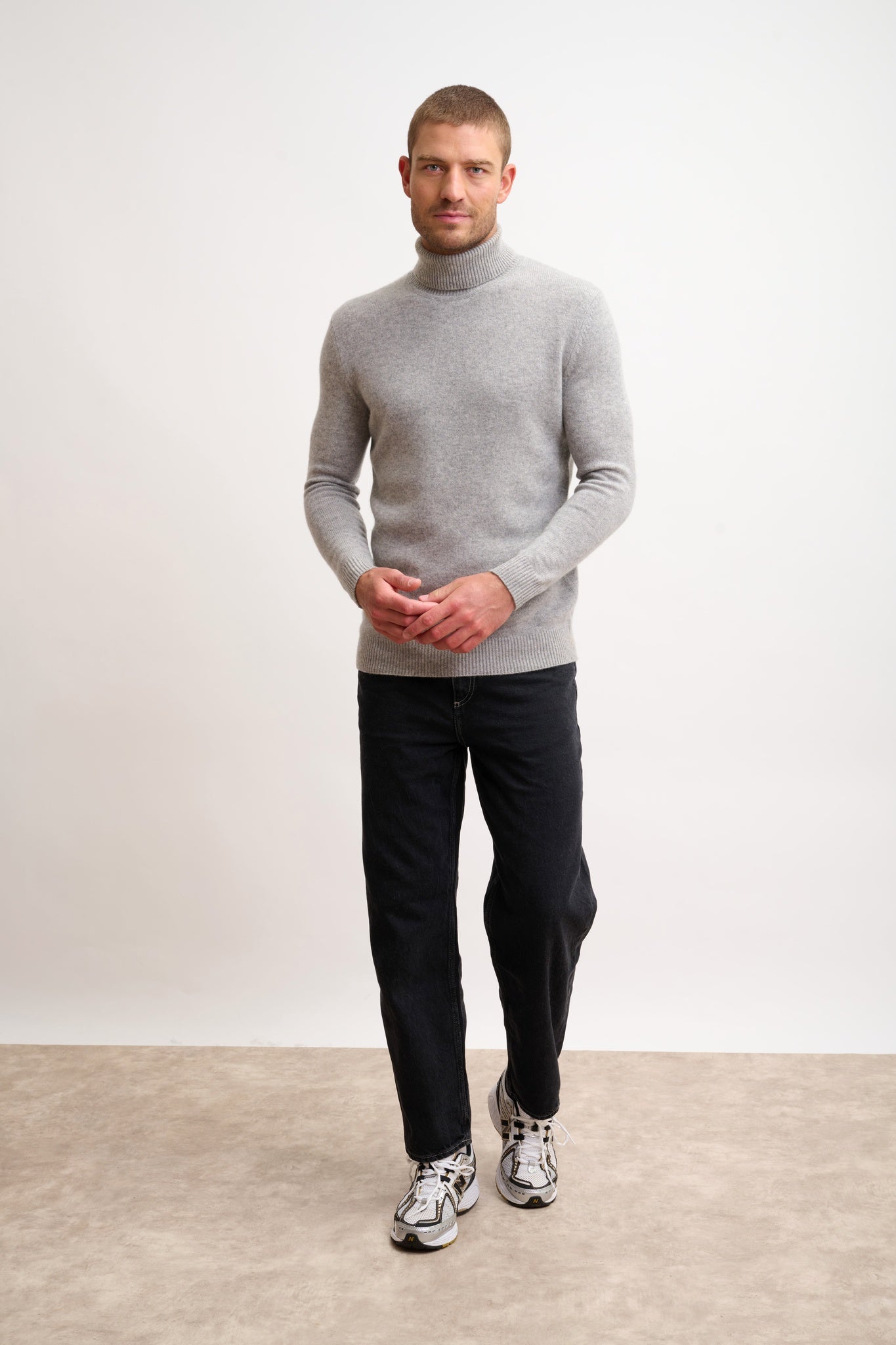 SACHA pull col roulé nuage chiné