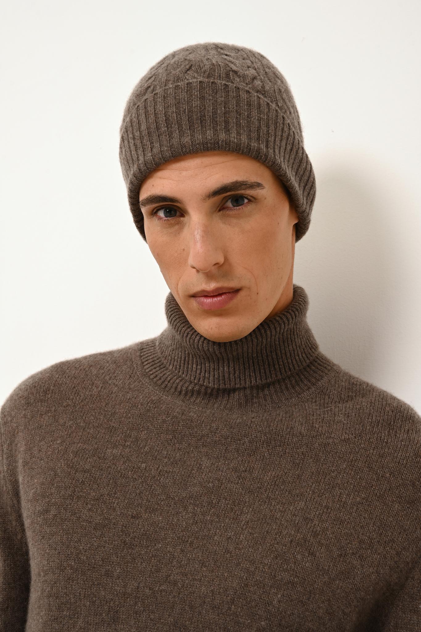 SACHA pull col roulé taupe chiné