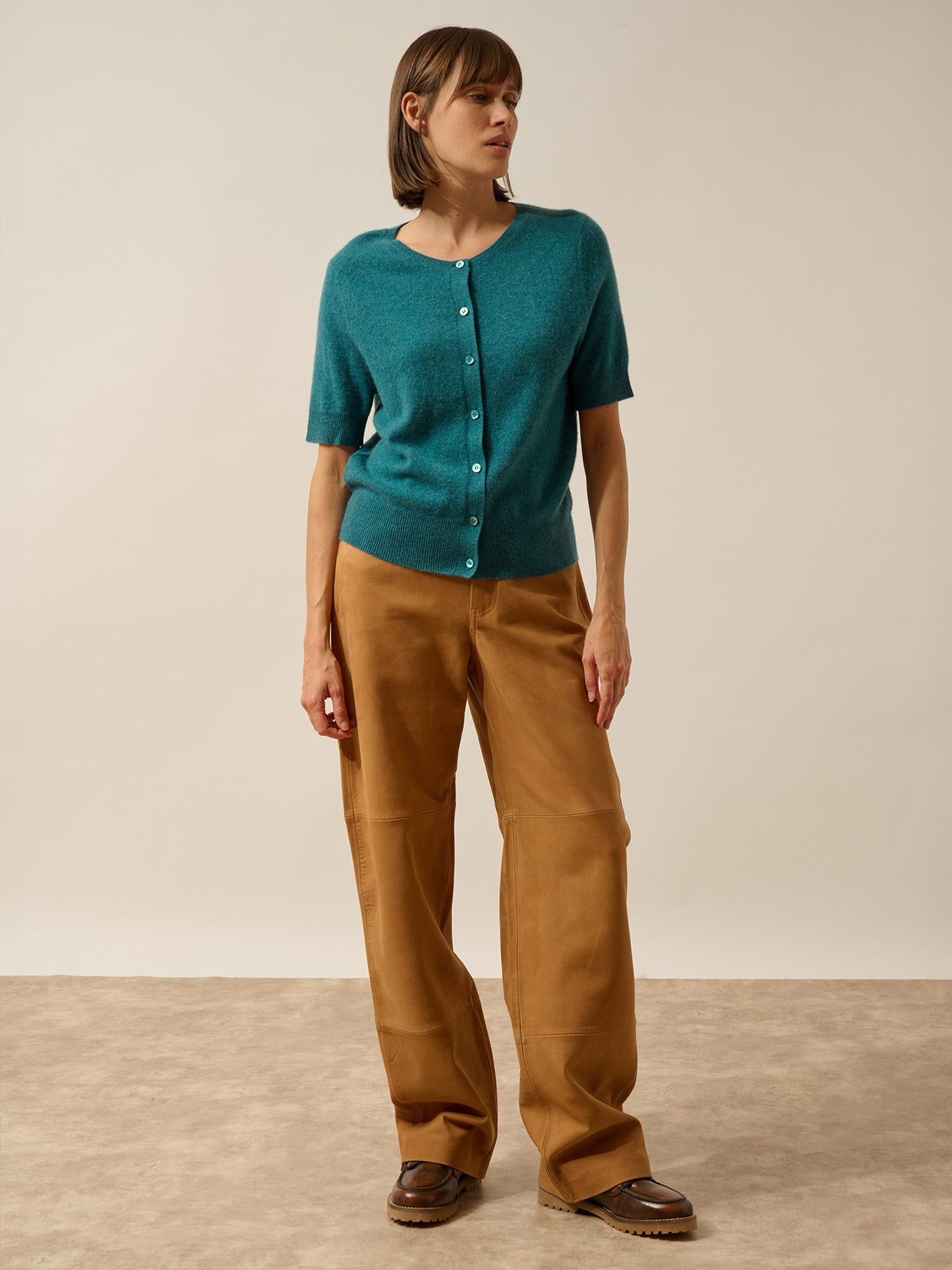 samuel cardigan col rond canard chiné