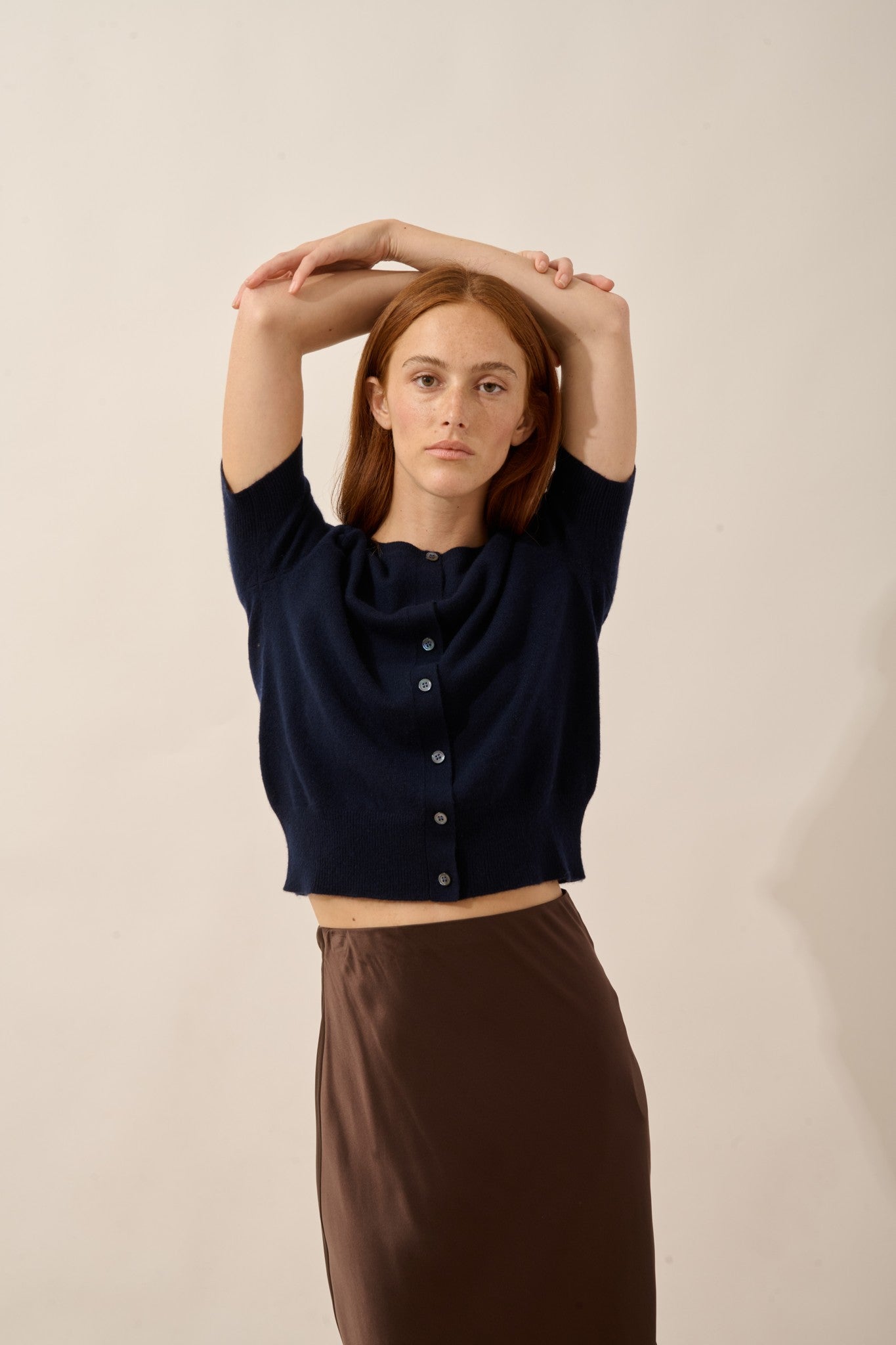 samuel cardigan col rond navy