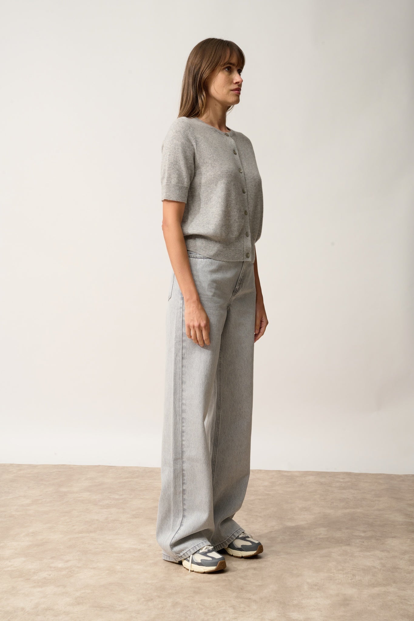 SAMUEL cardigan col rond nuage chiné