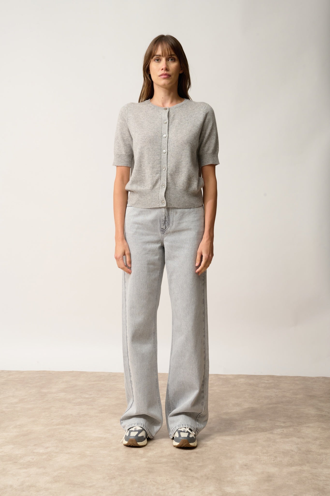 SAMUEL cardigan col rond nuage chiné