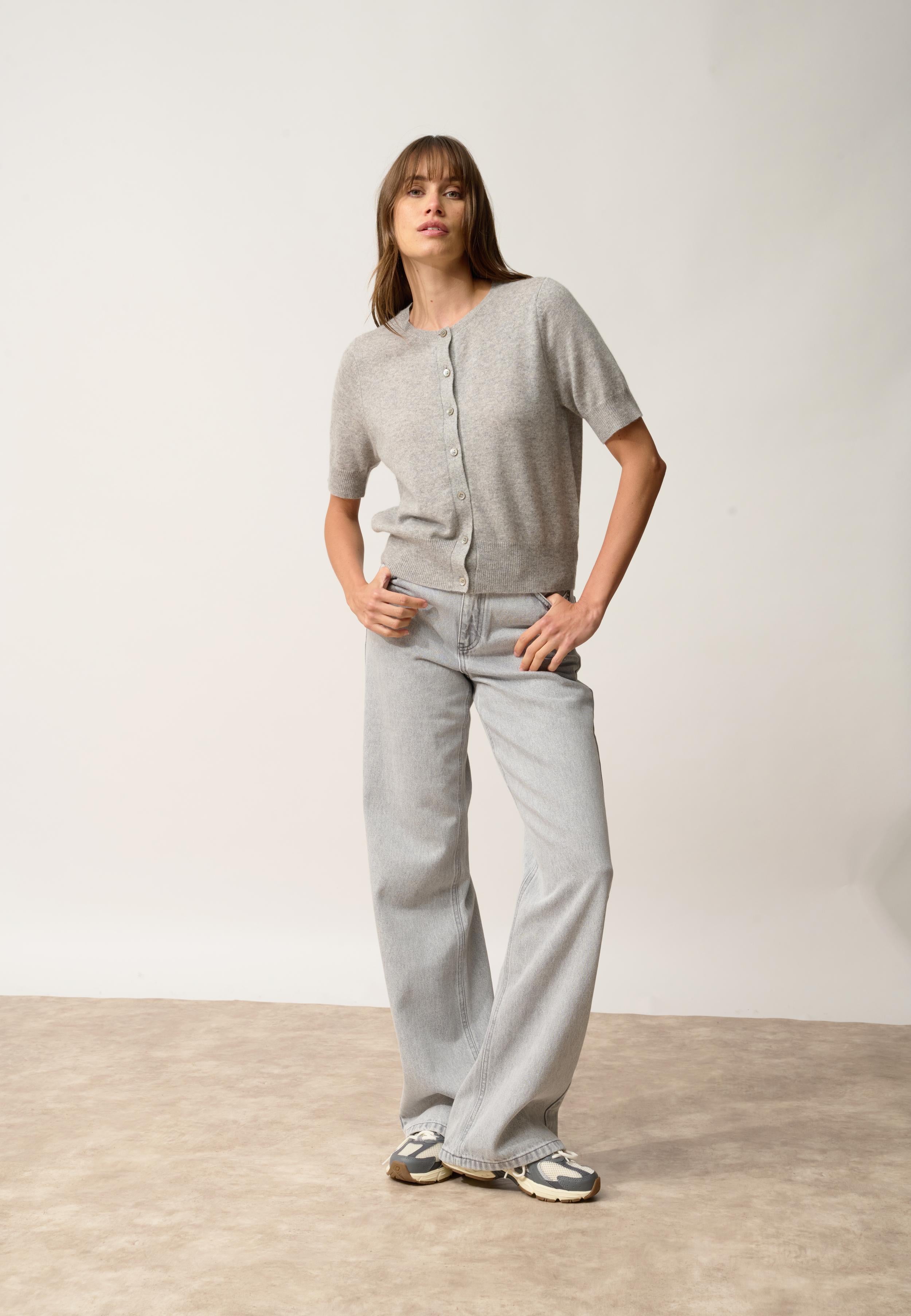 SAMUEL cardigan col rond nuage chiné