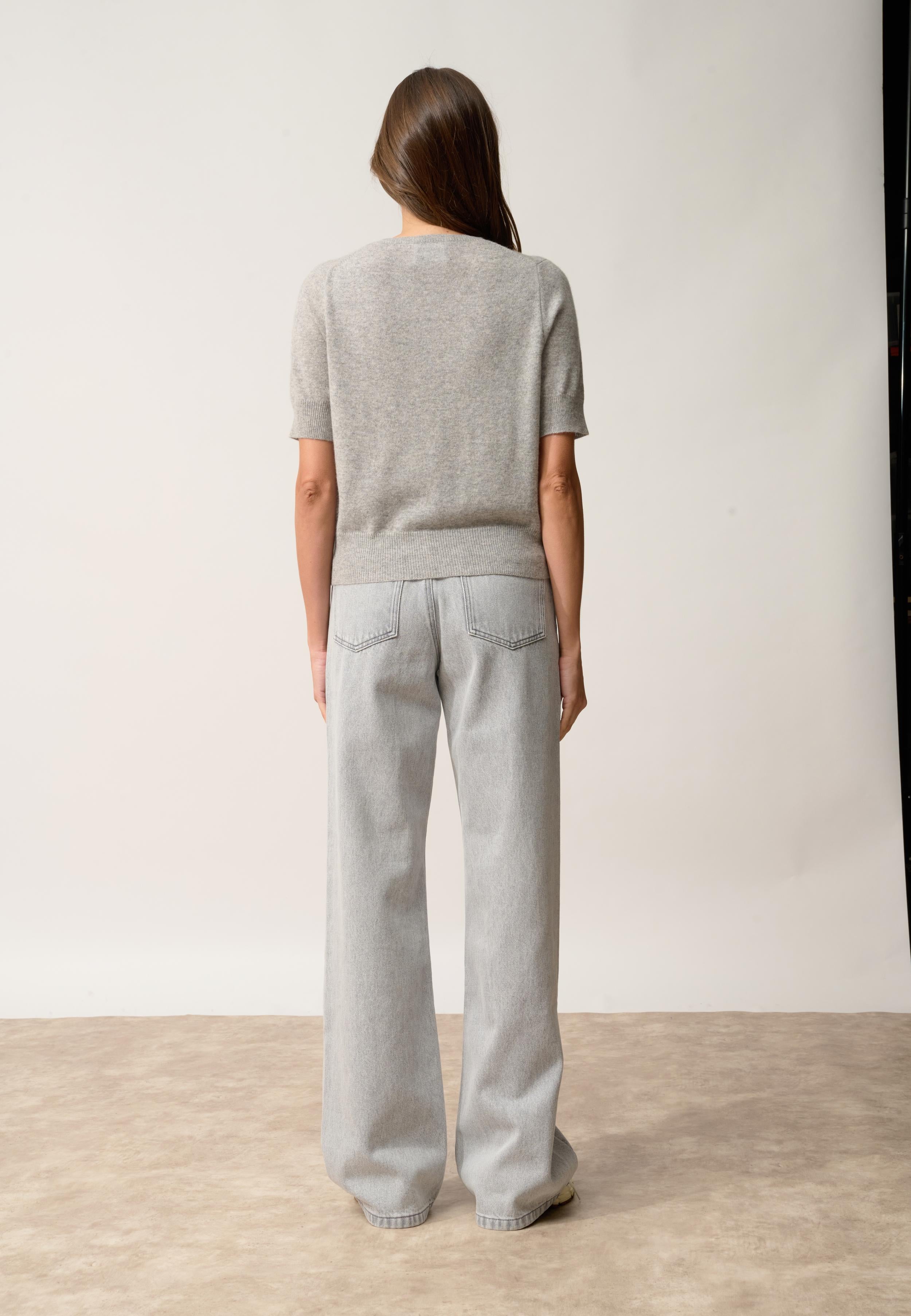 SAMUEL cardigan col rond nuage chiné