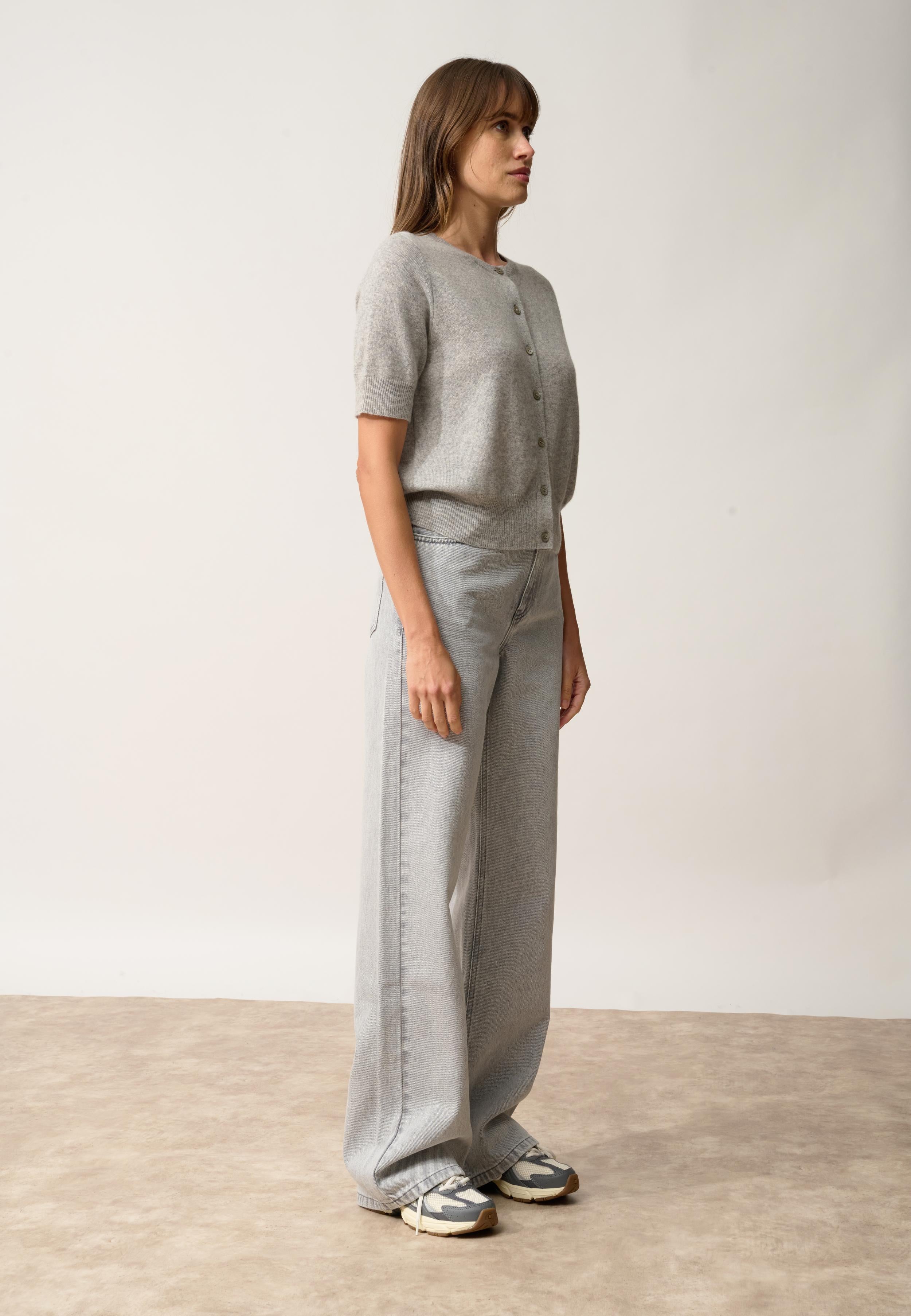SAMUEL cardigan col rond nuage chiné