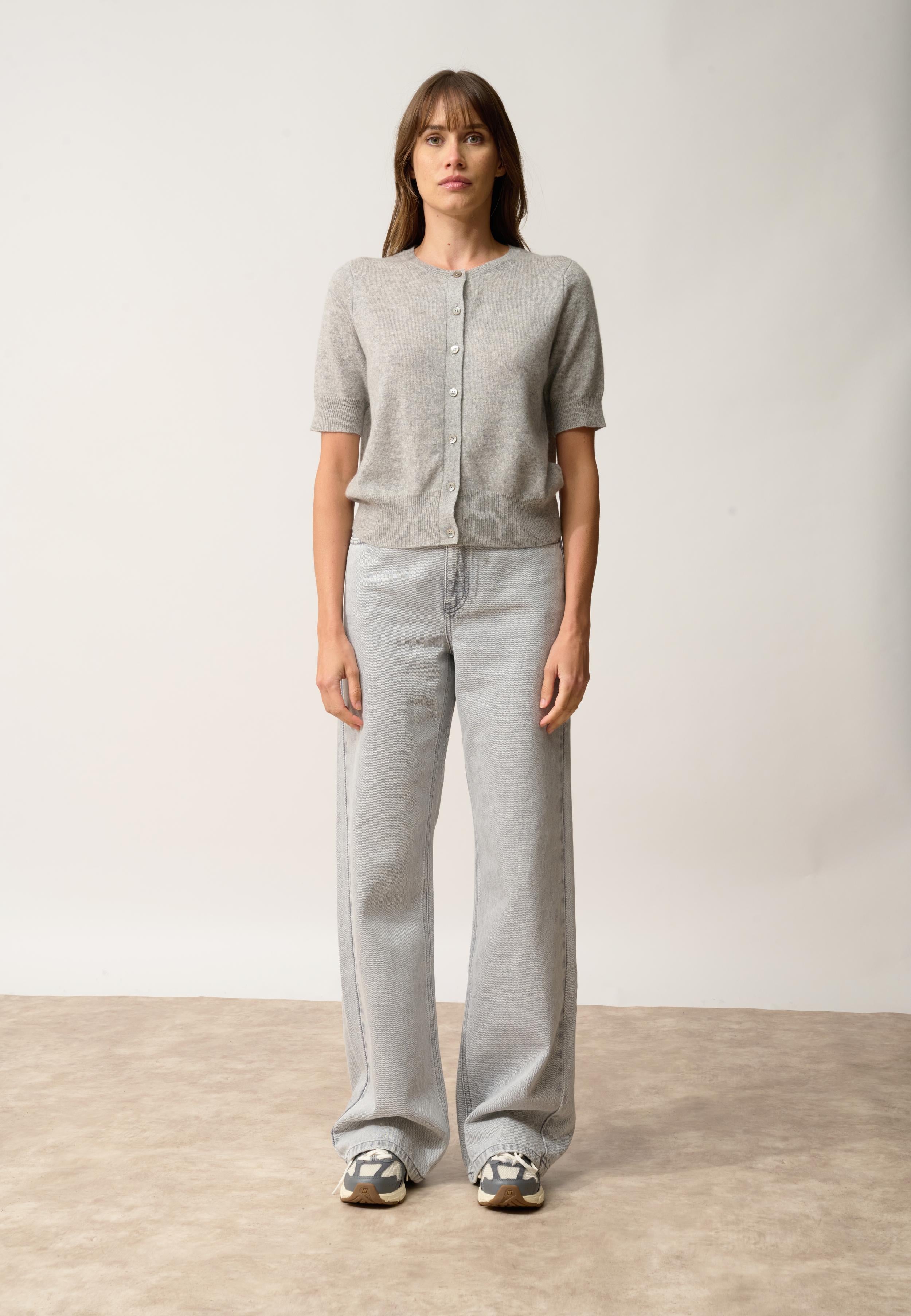 SAMUEL cardigan col rond nuage chiné