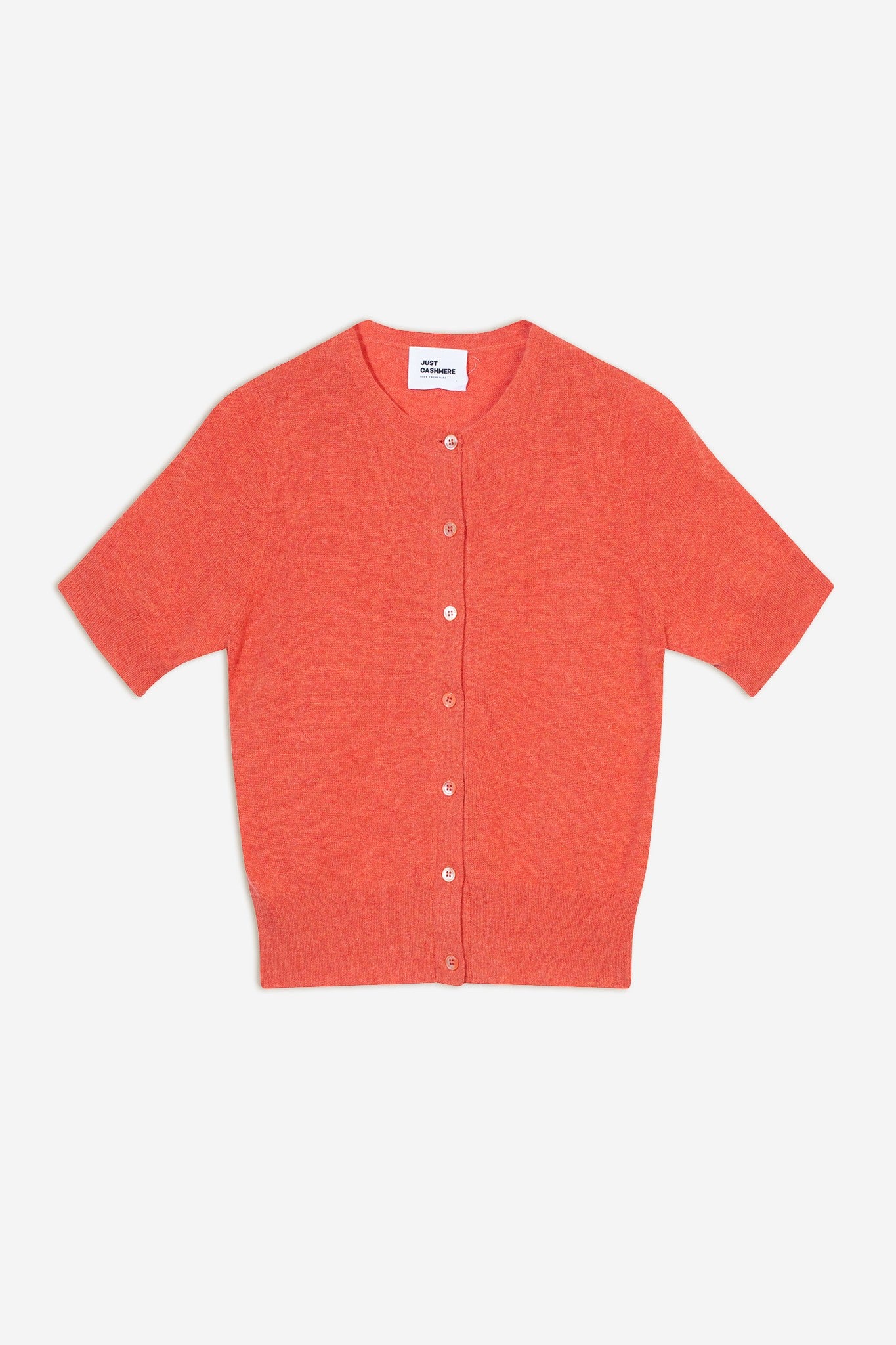 samuel cardigan col rond orange chiné