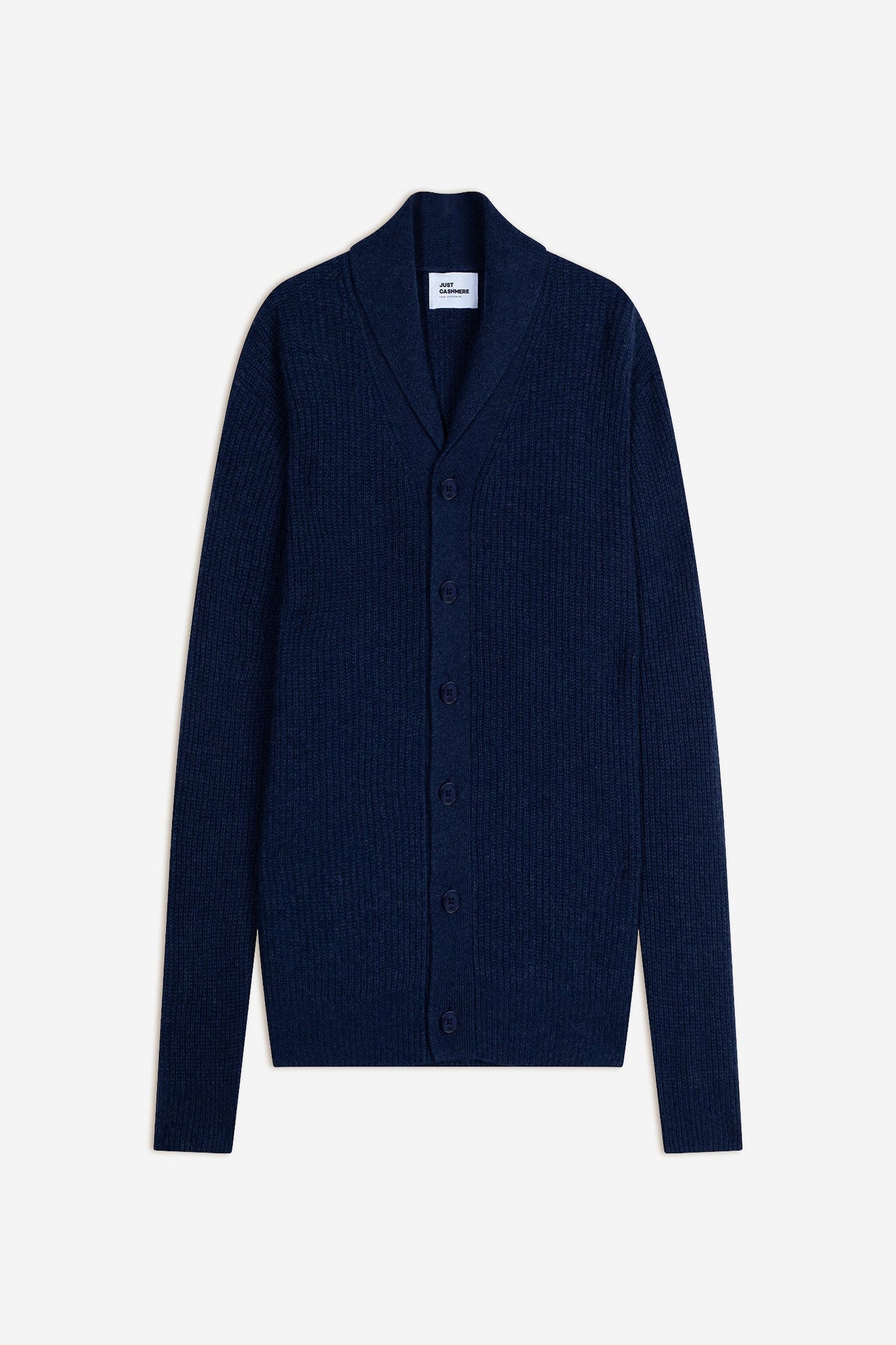 SANJI veste boutonnée col châle 4 fils bleu nuit