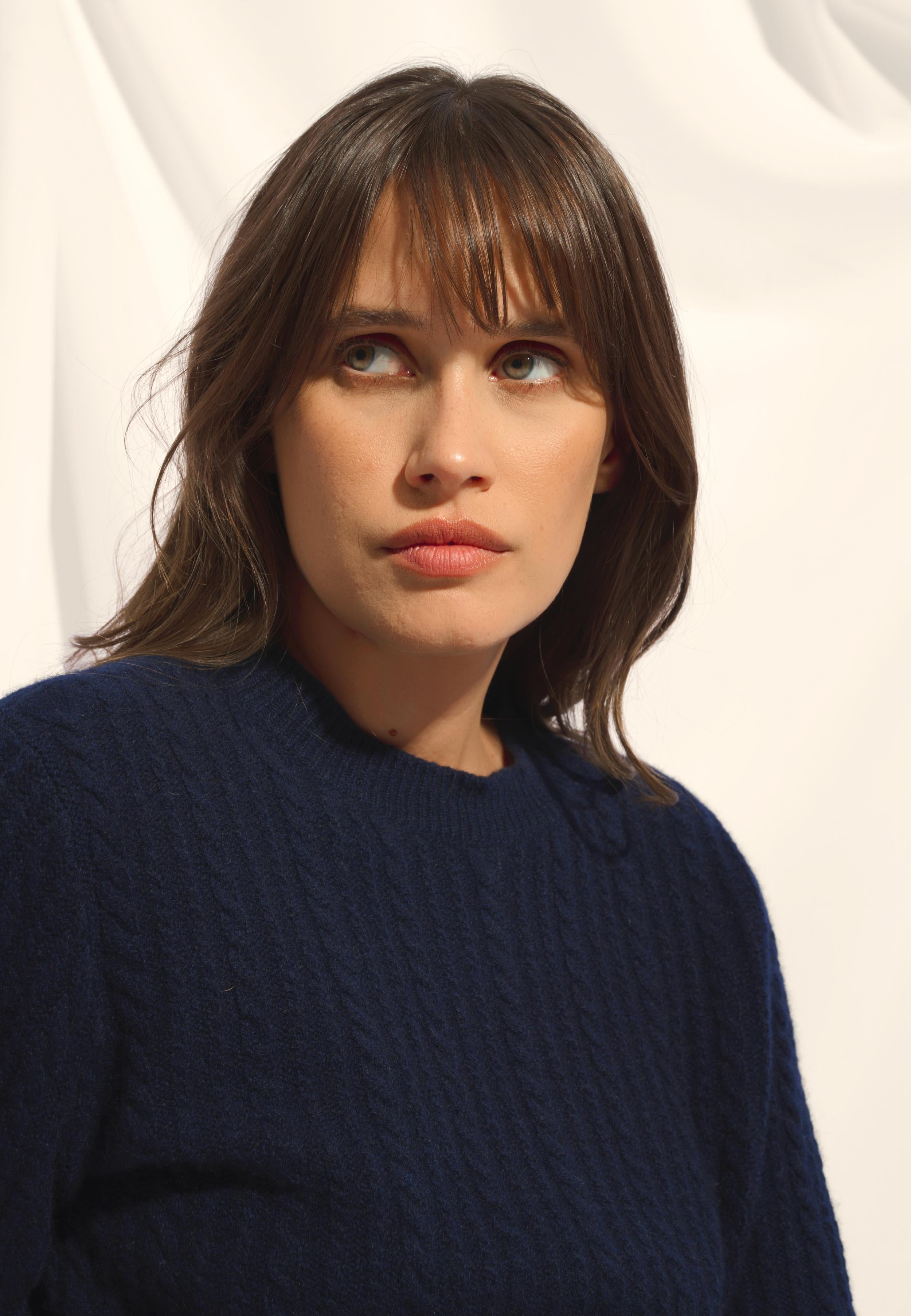 SARAH pull col rond navy