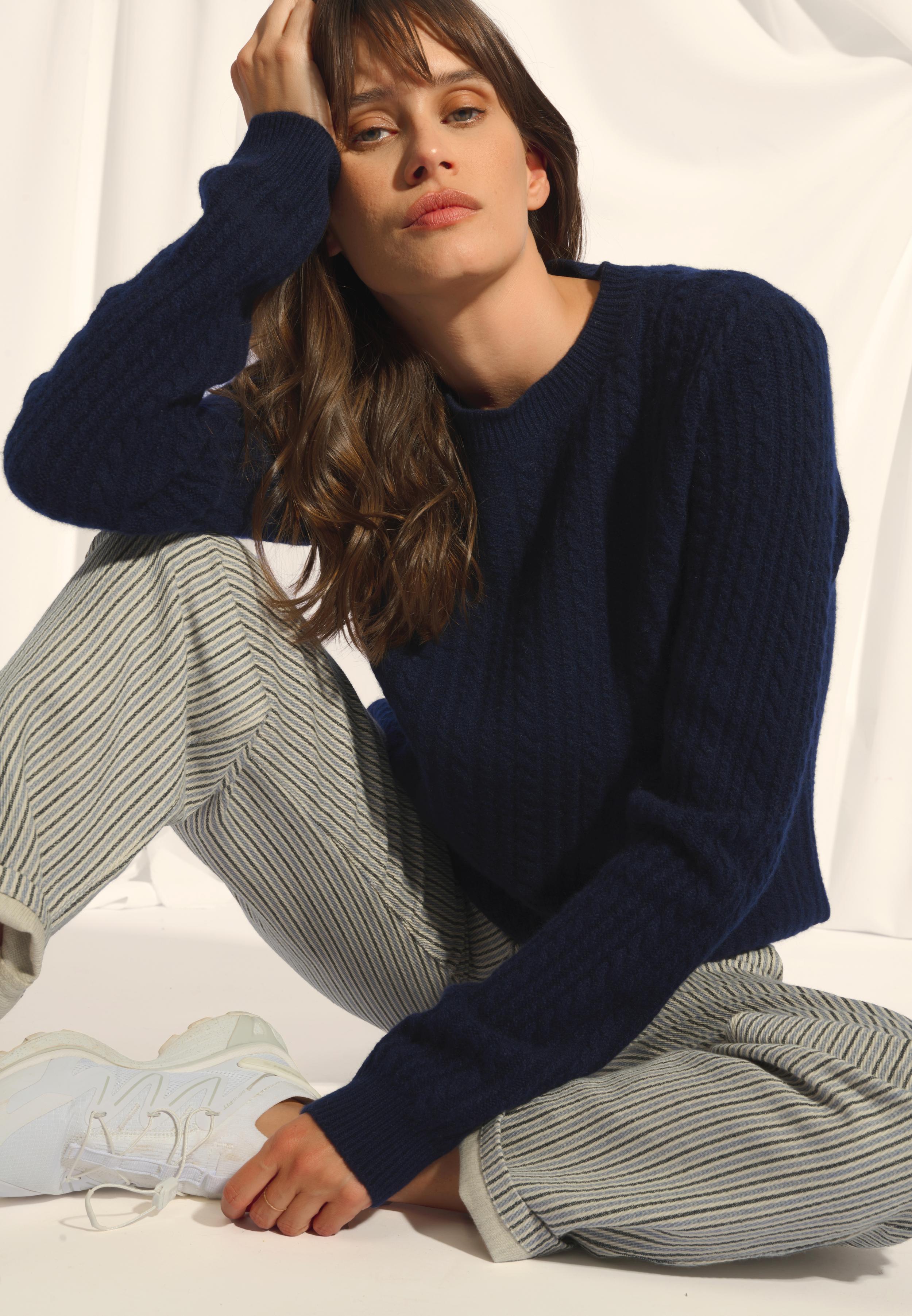 SARAH pull col rond navy