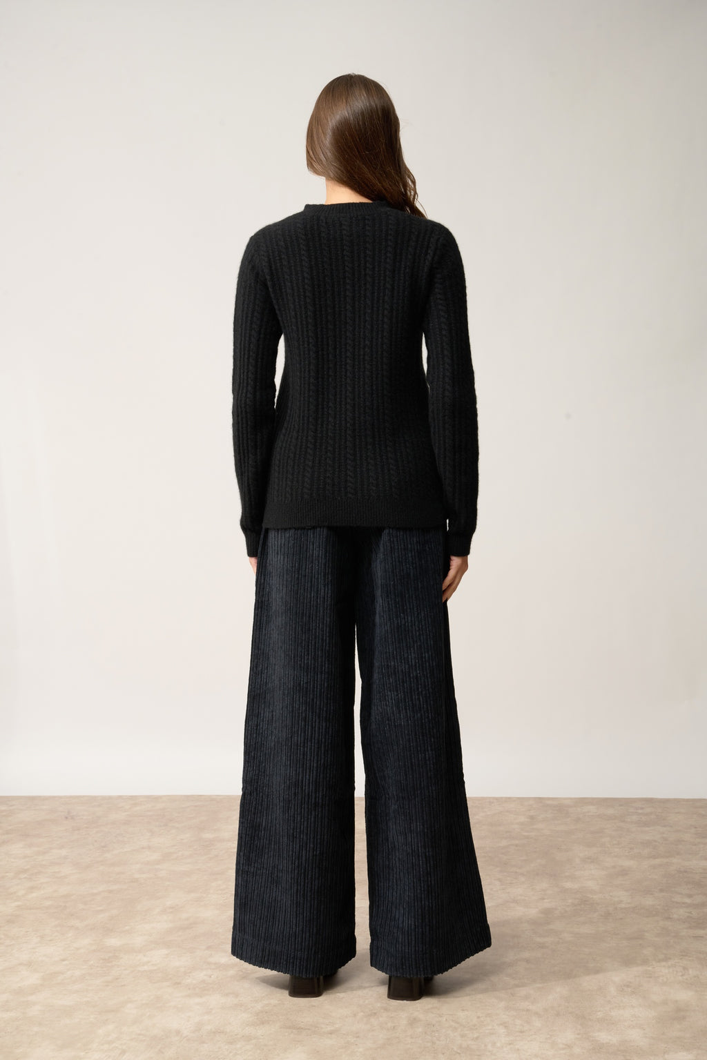 SARAH pull col rond noir