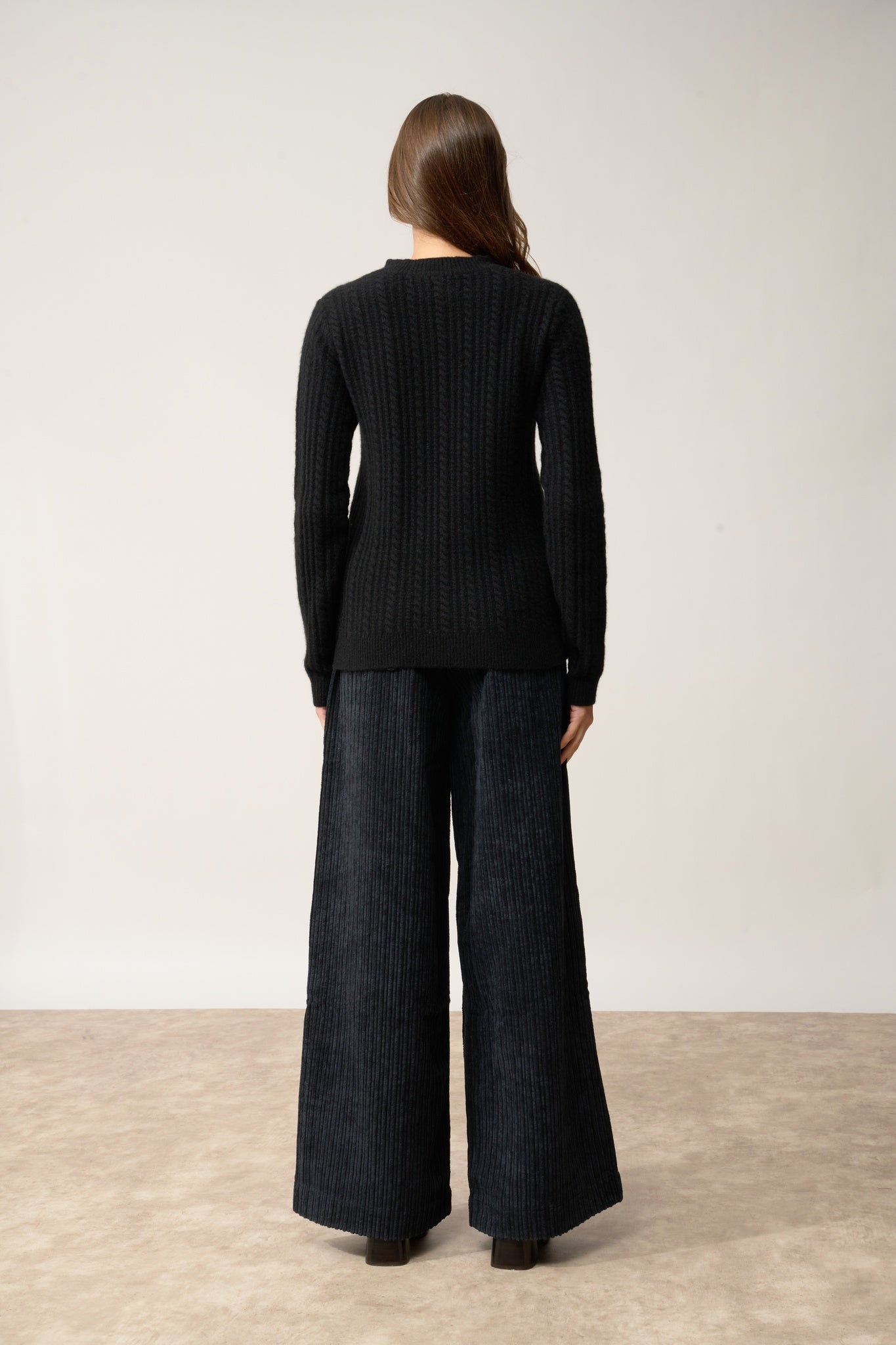 SARAH pull col rond noir