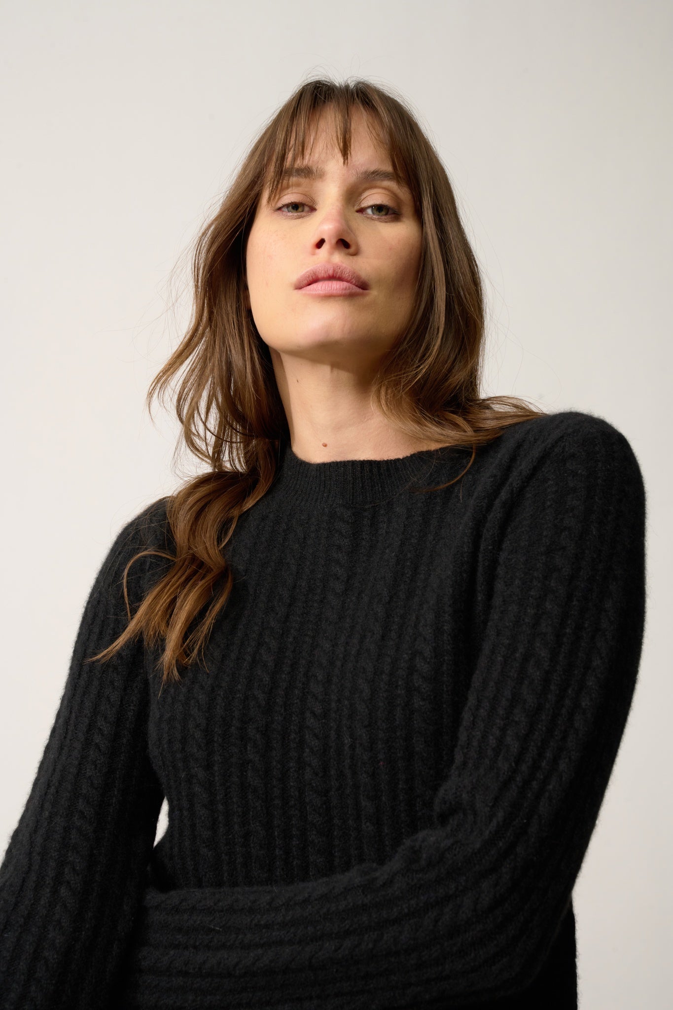 SARAH pull col rond noir