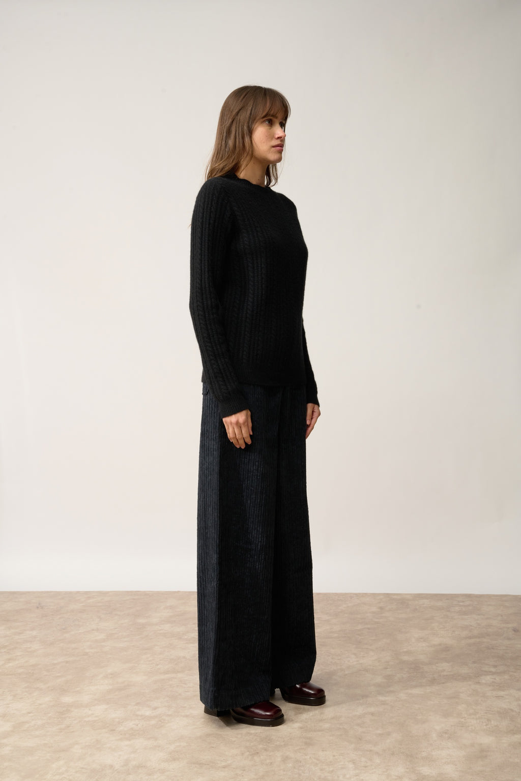 SARAH pull col rond noir