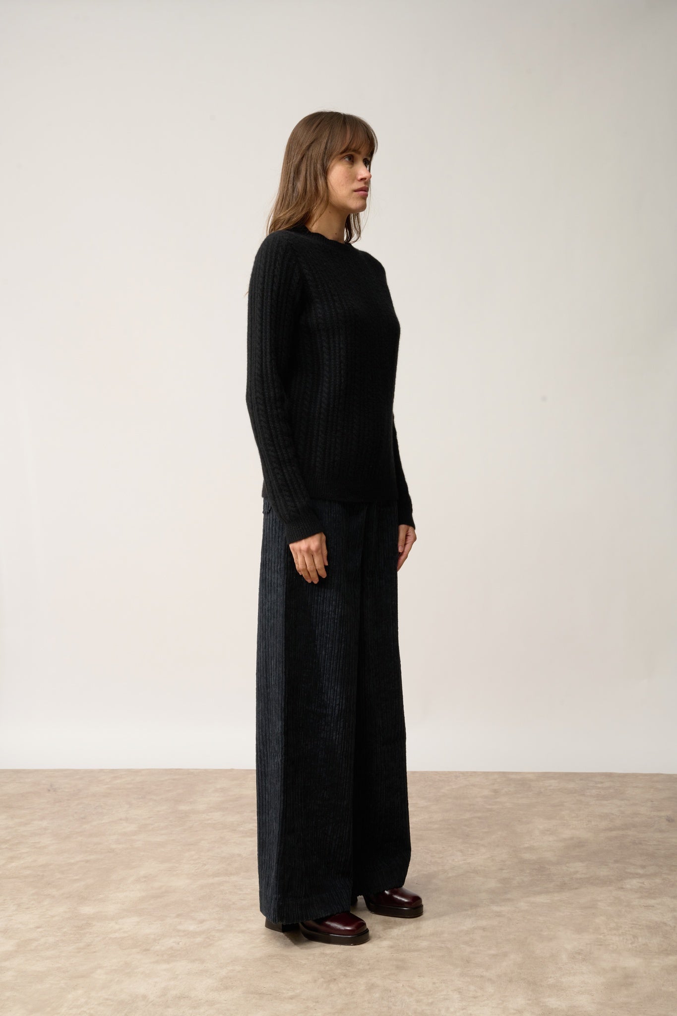 SARAH pull col rond noir