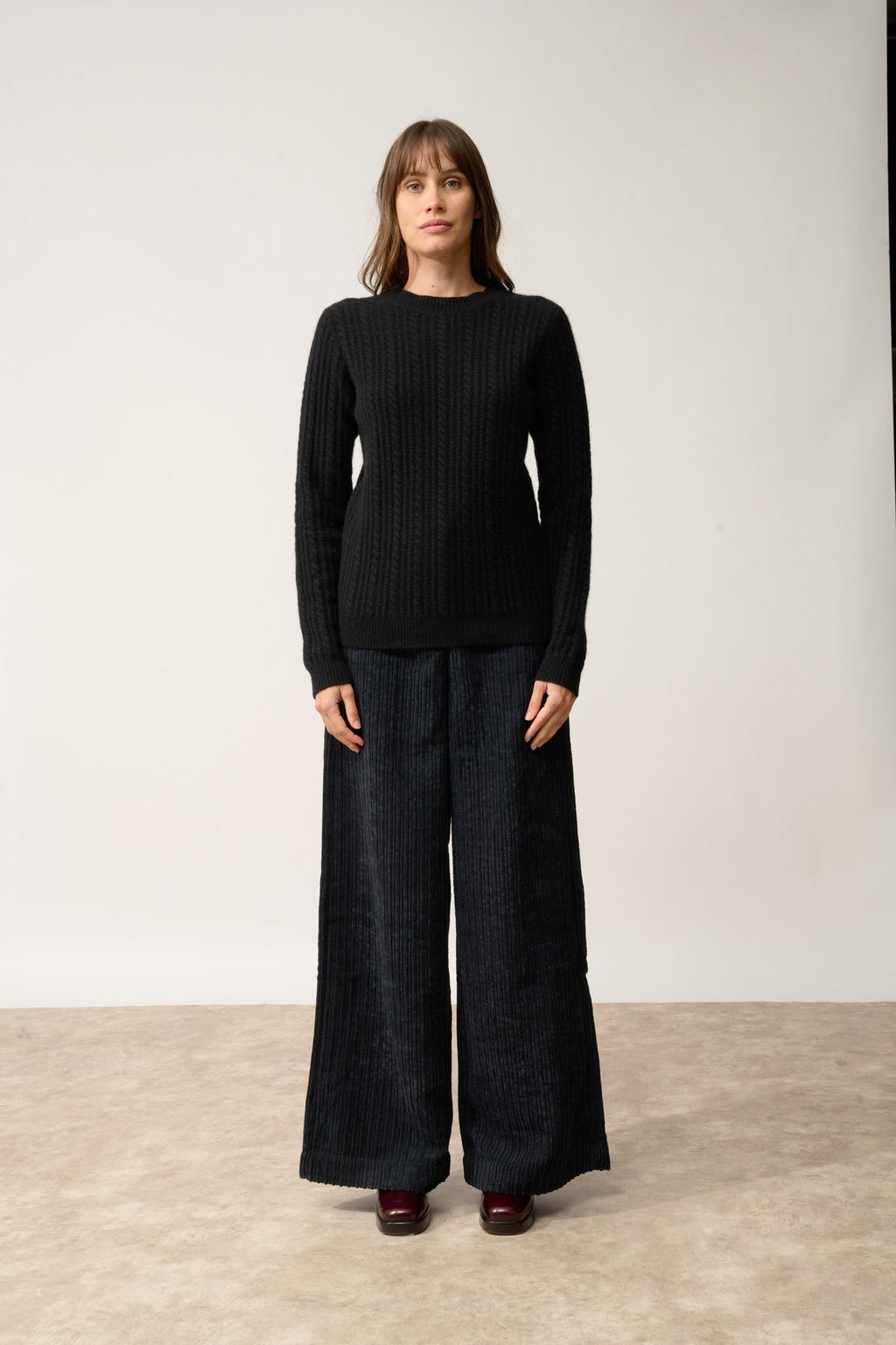 SARAH pull col rond noir