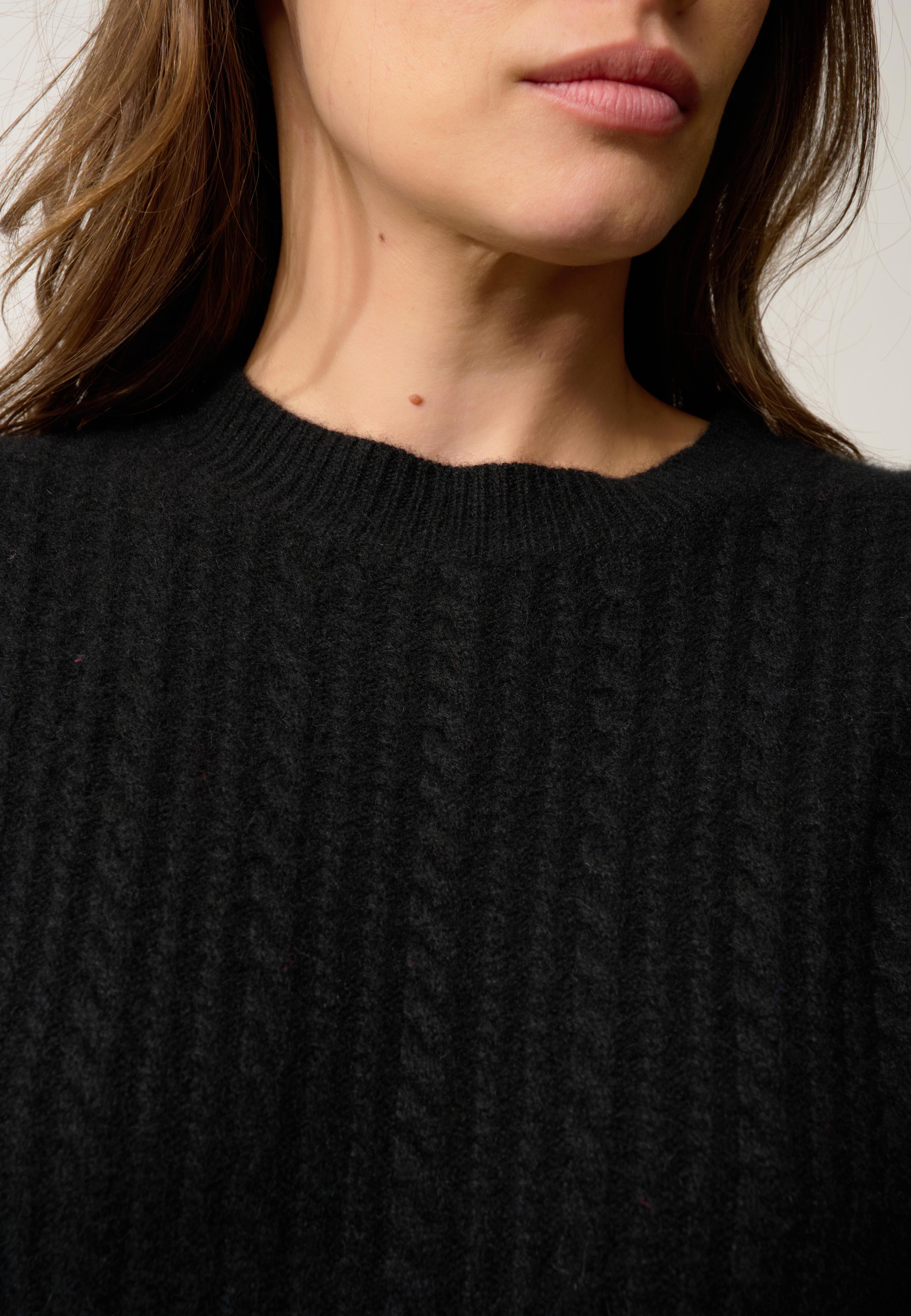 SARAH pull col rond noir