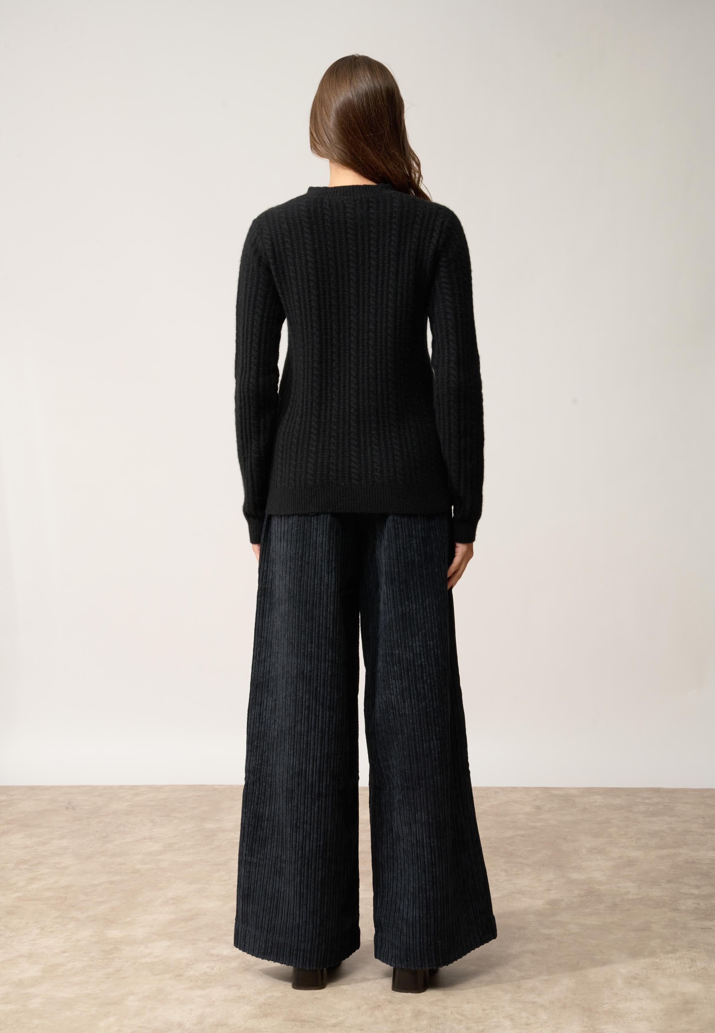 SARAH pull col rond noir