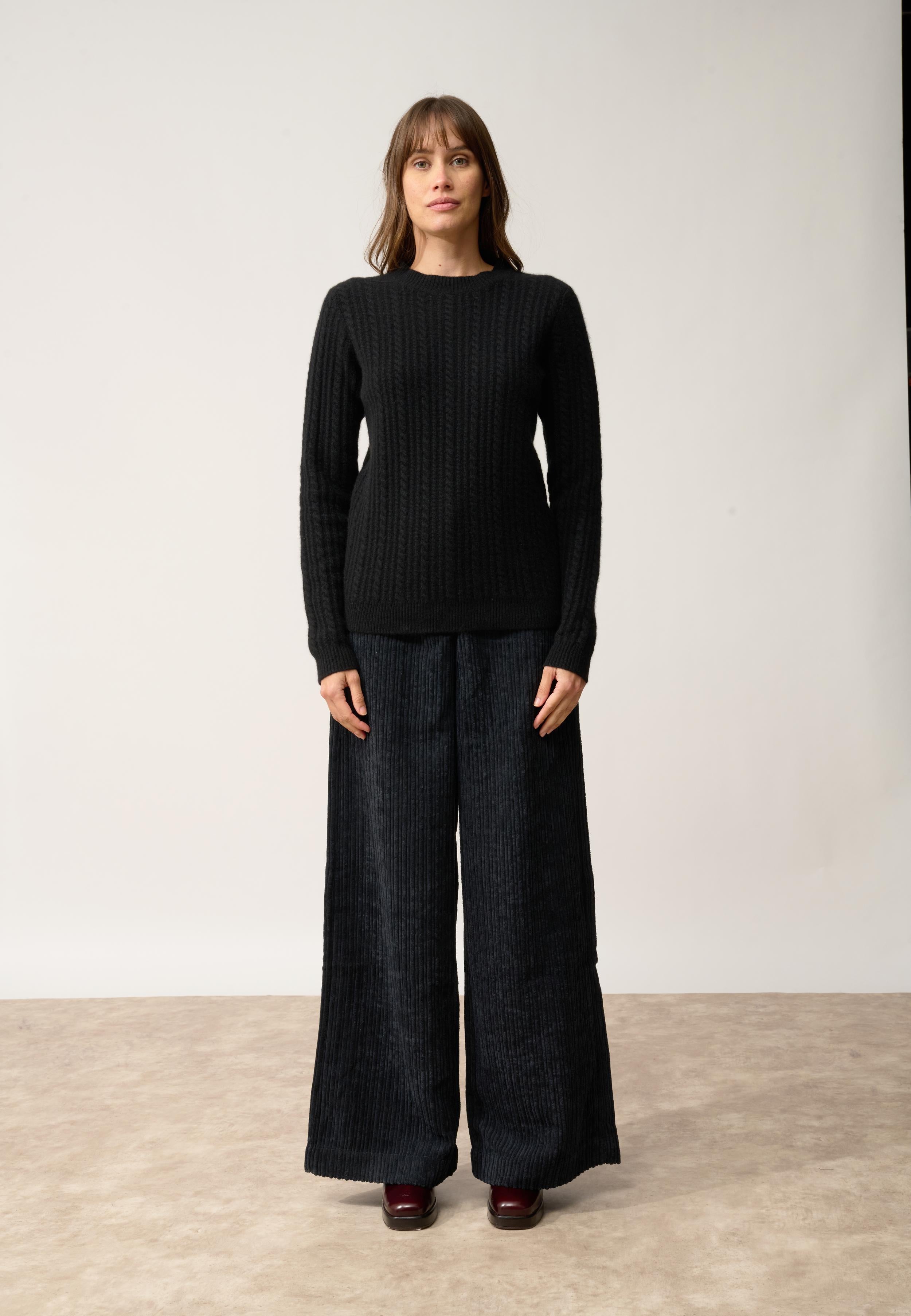 SARAH pull col rond noir