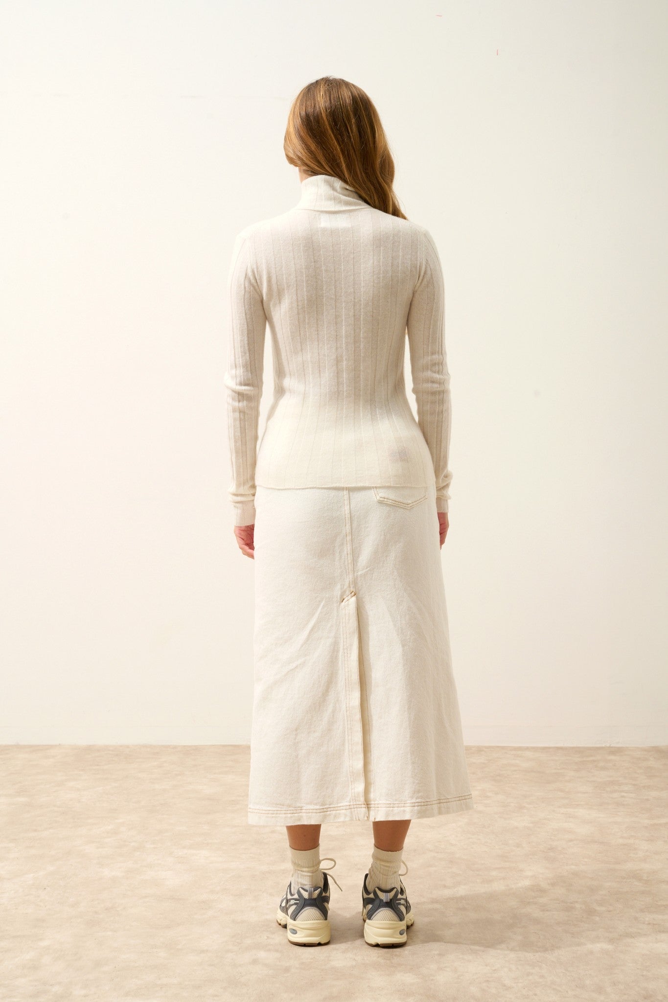 serelith pull col roulé ivoire 100% cachemire