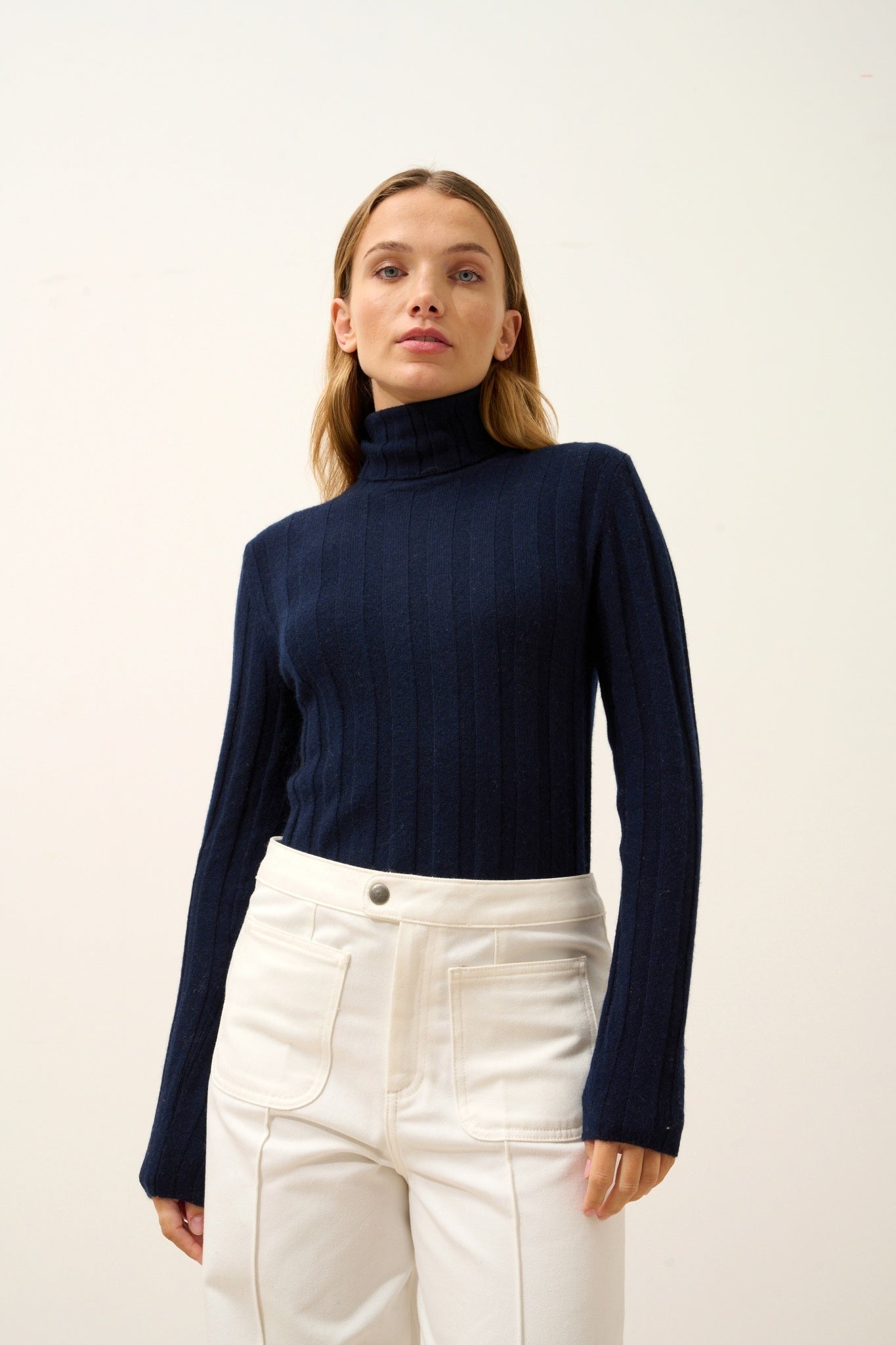 SERELITH pull col roulé navy