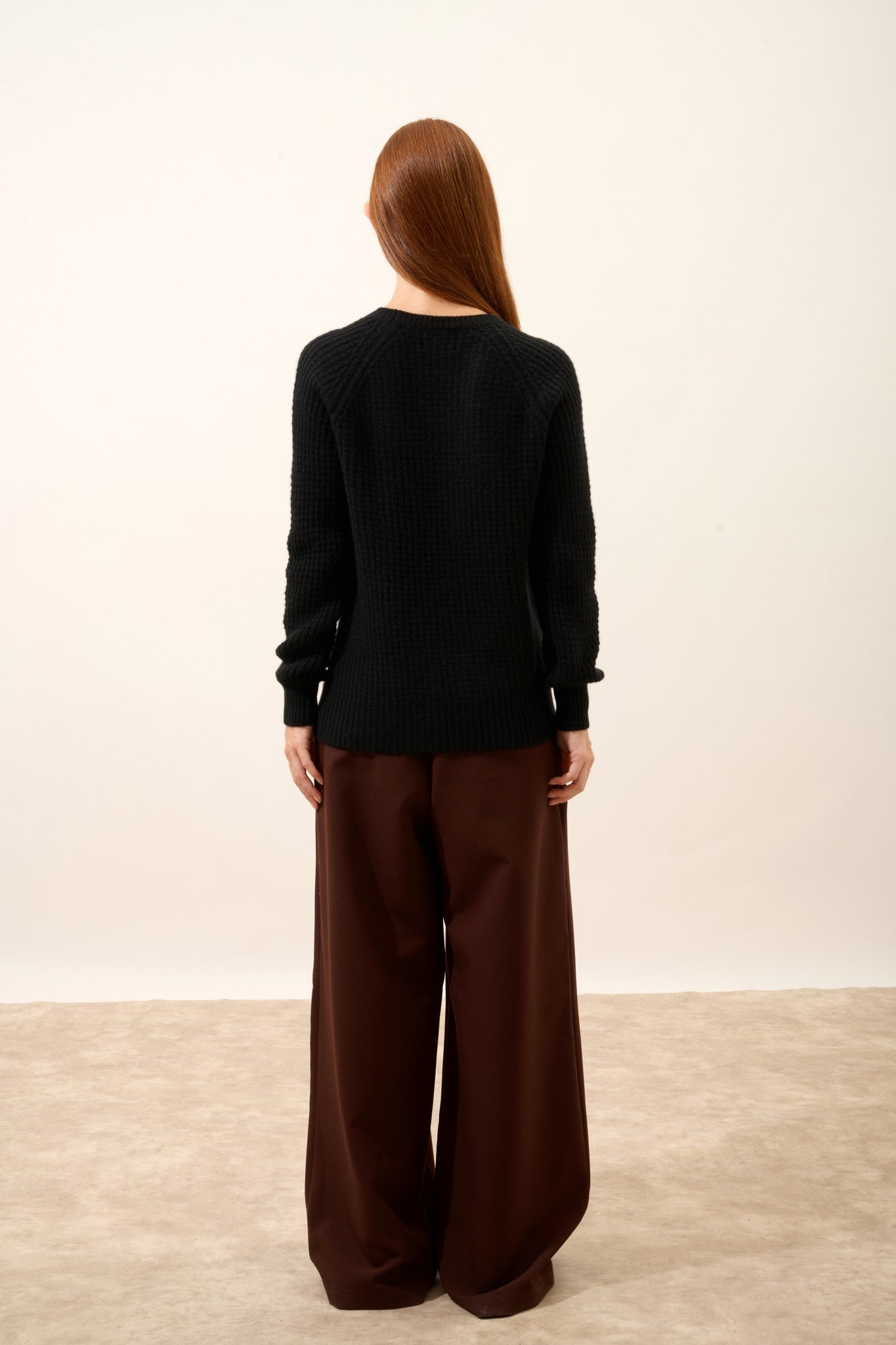 serenia pull col rond 6 fils noir 100% cachemire