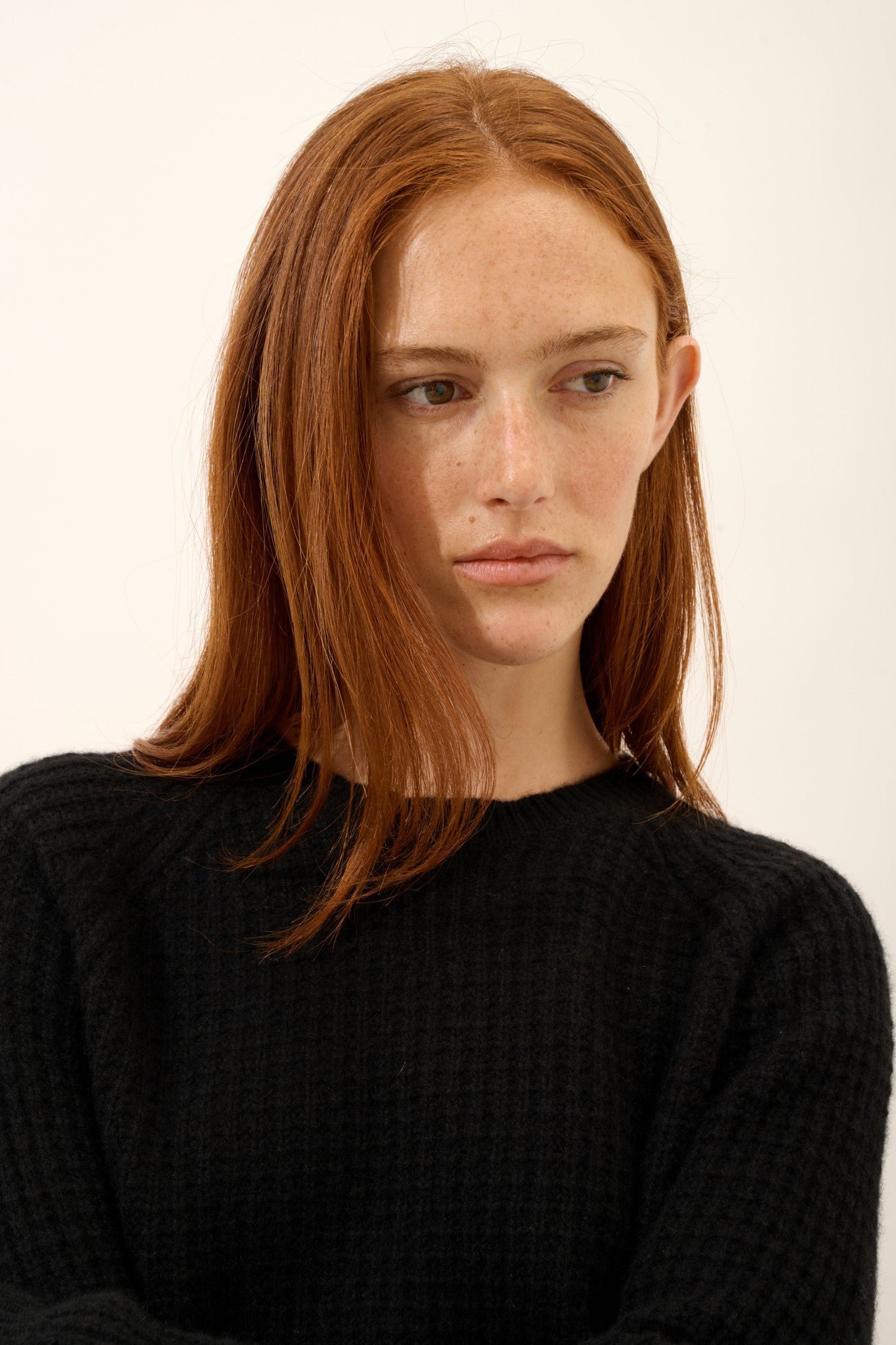 serenia pull col rond 6 fils noir 100% cachemire