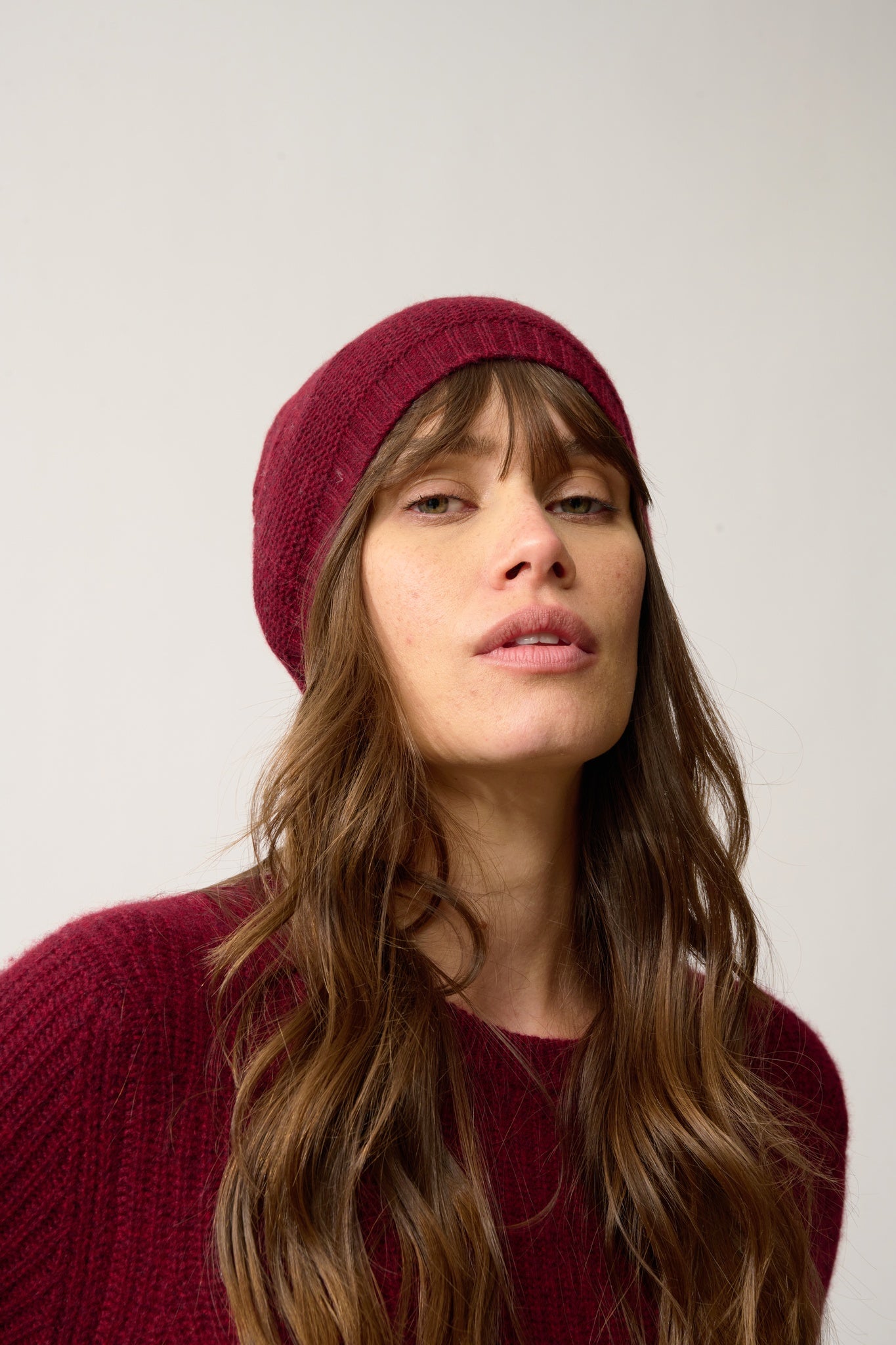 SIGNY bonnet 4 fils cranberry chiné