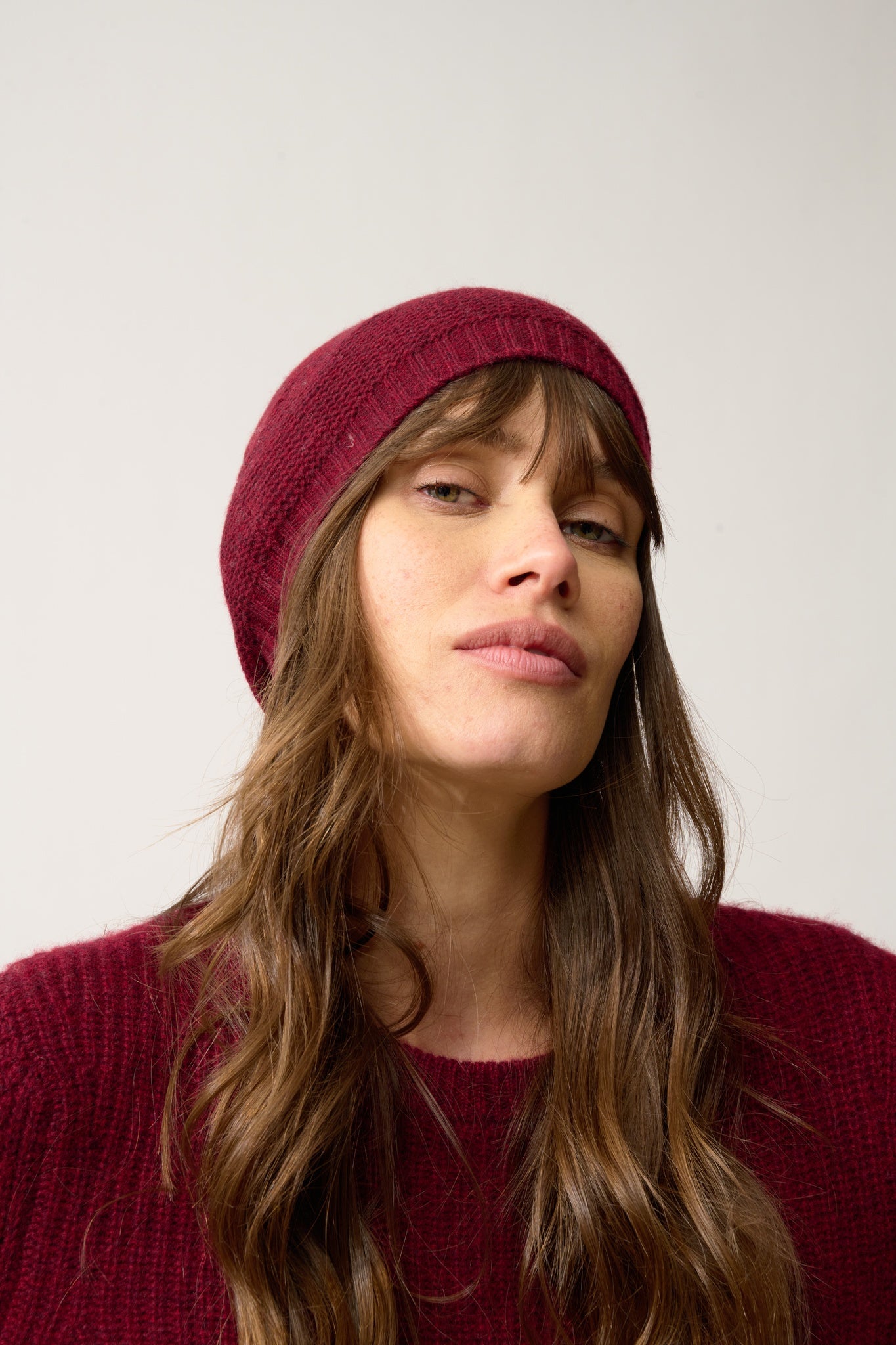 SIGNY bonnet 4 fils cranberry chiné