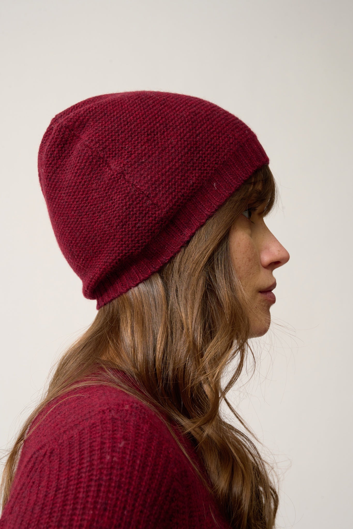 SIGNY bonnet 4 fils cranberry chiné