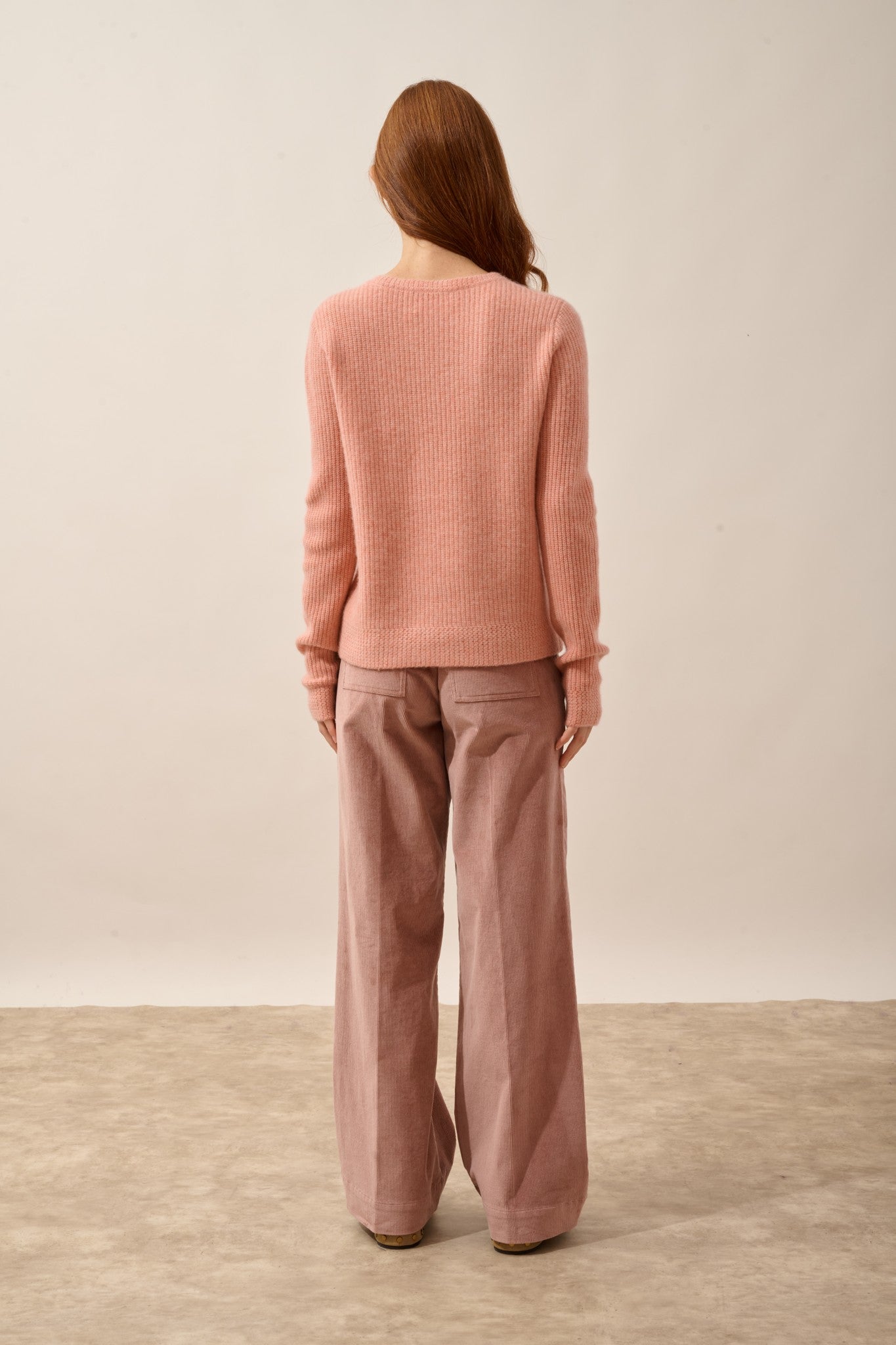 sigrun pull col rond 4 fils corail chiné