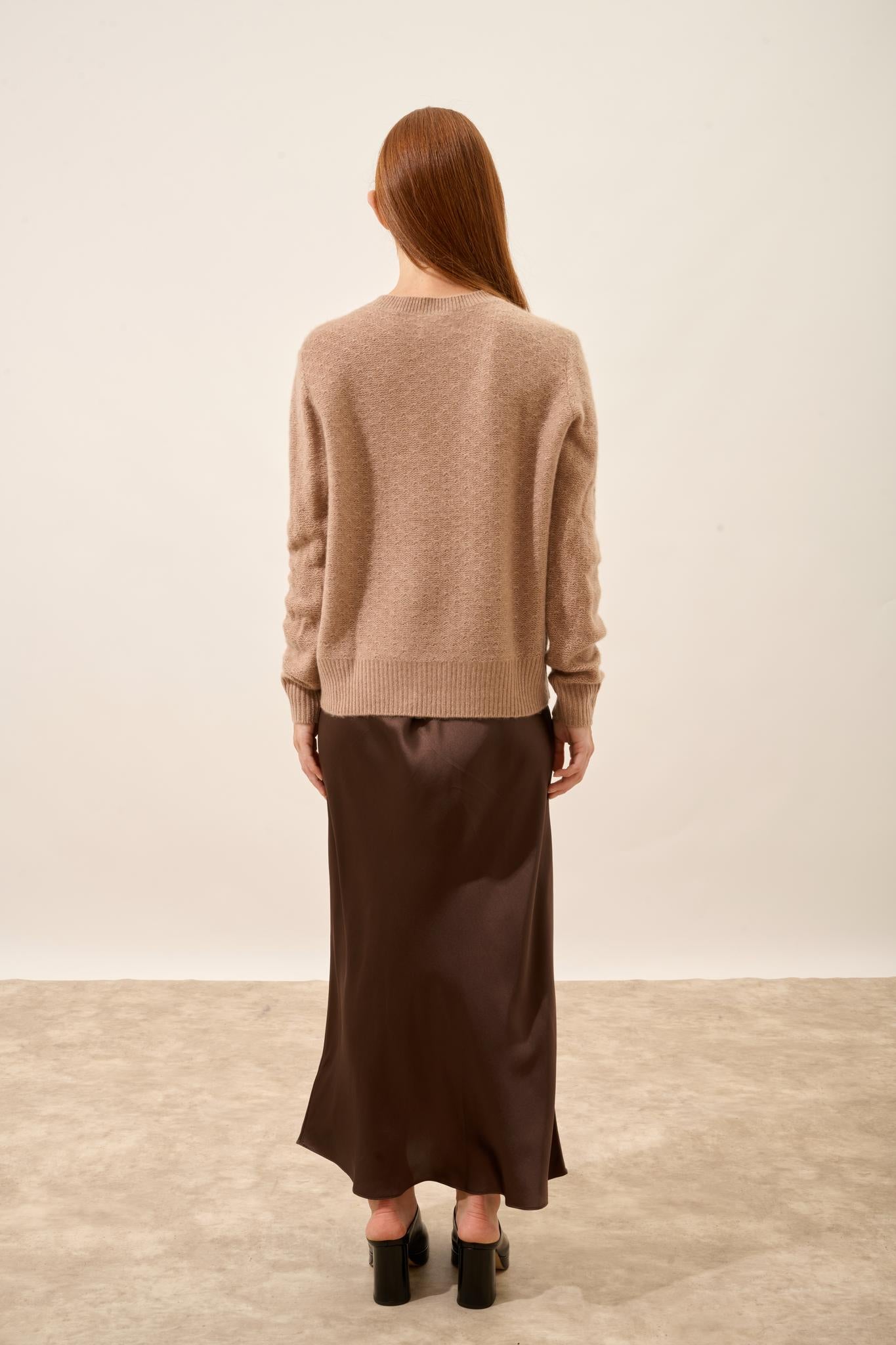 SIGRUN round-neck sweater camel mottled