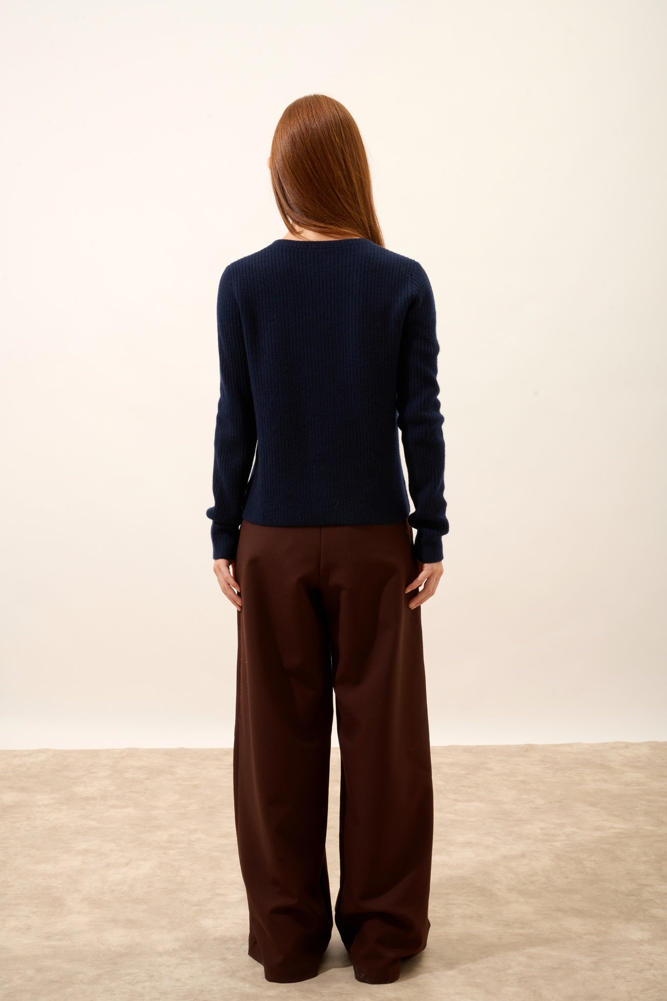 SIGRUN navy round-neck sweater