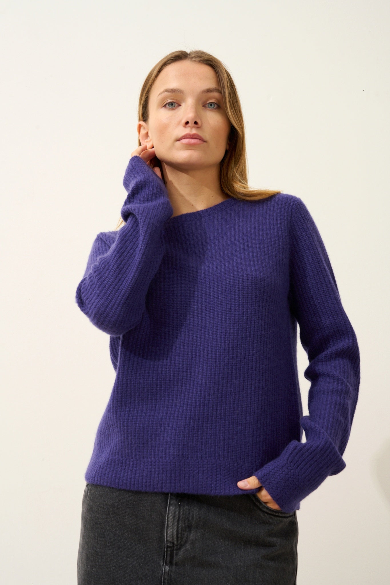 SIGRUN pull col rond purple