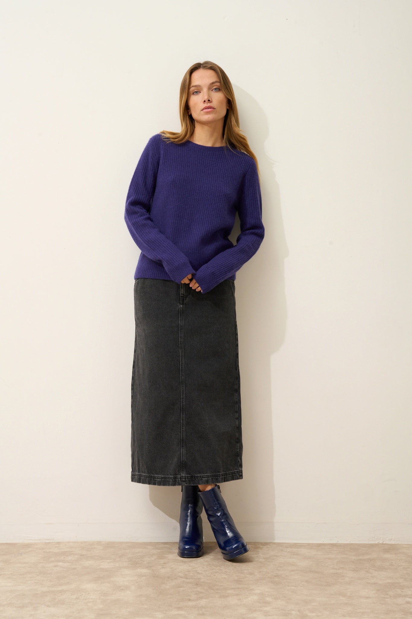 SIGRUN pull col rond purple