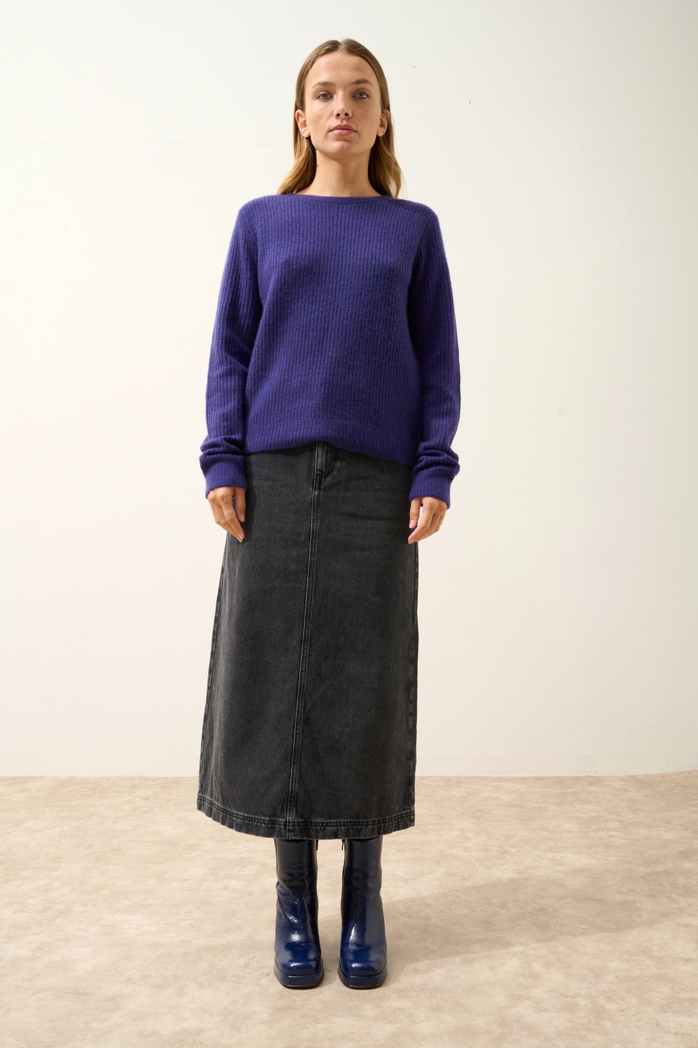 SIGRUN pull col rond purple