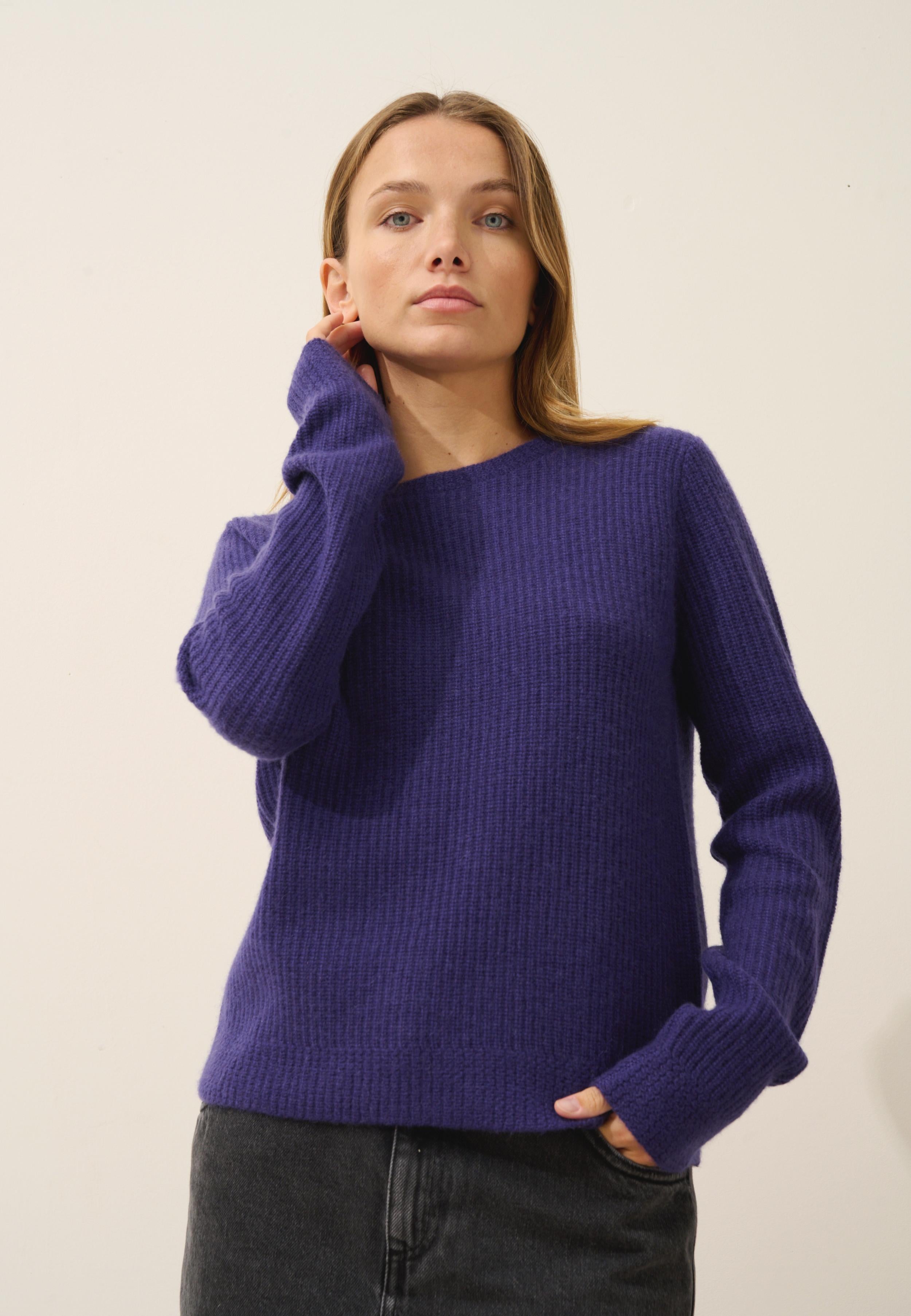 SIGRUN pull col rond purple