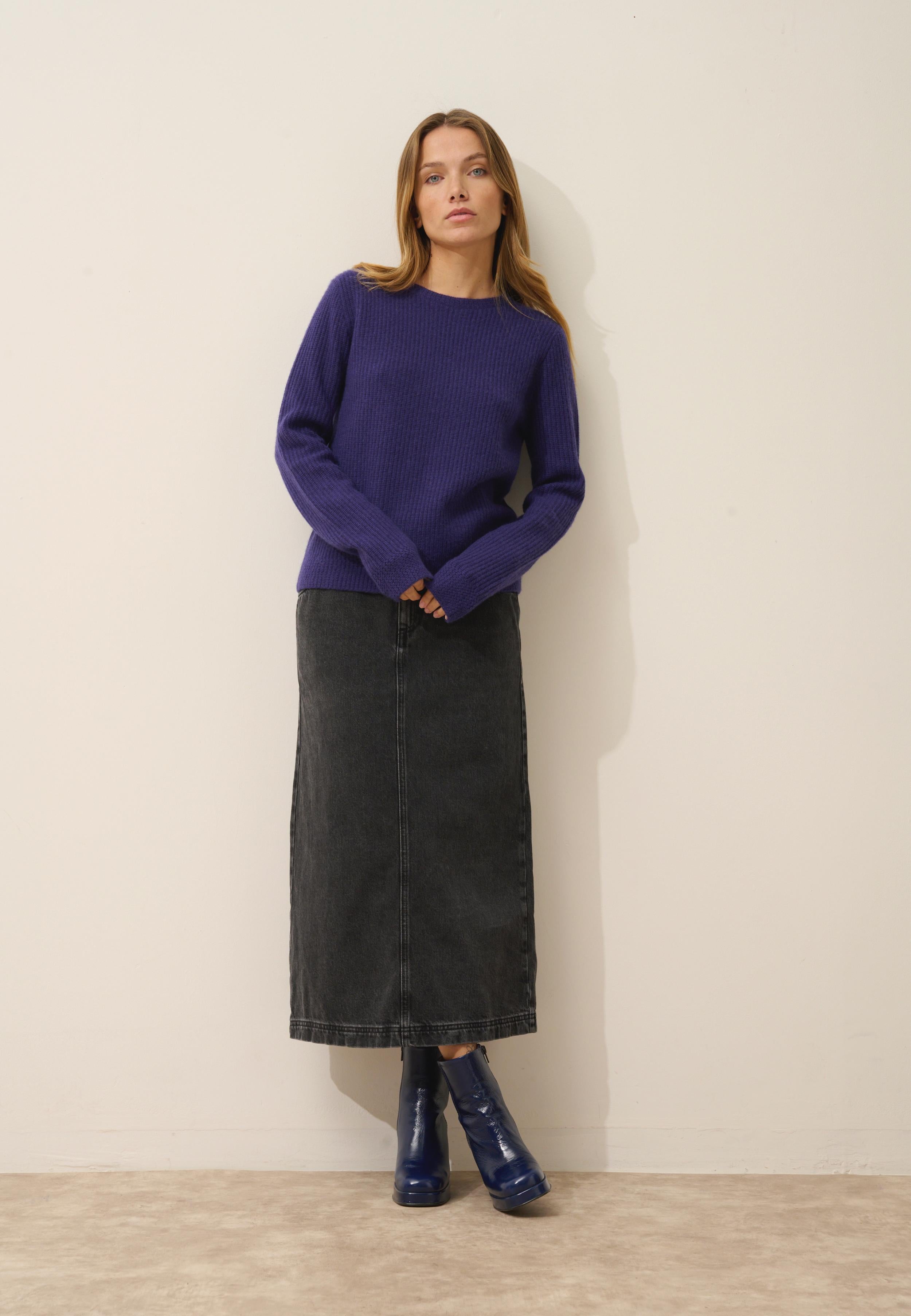 SIGRUN pull col rond purple