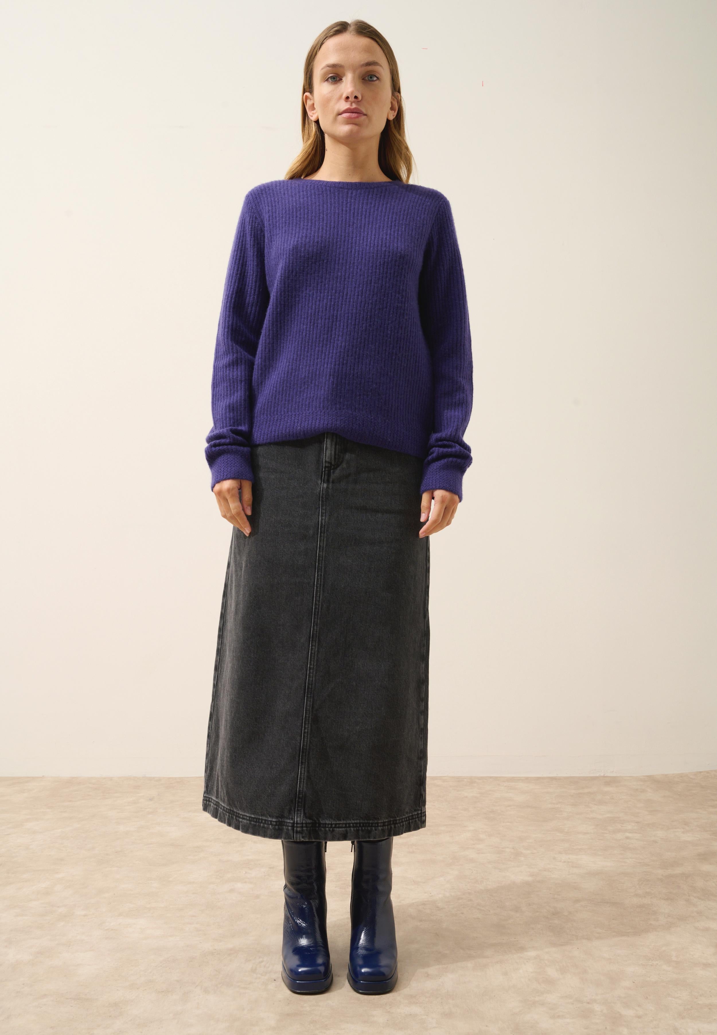 SIGRUN pull col rond purple