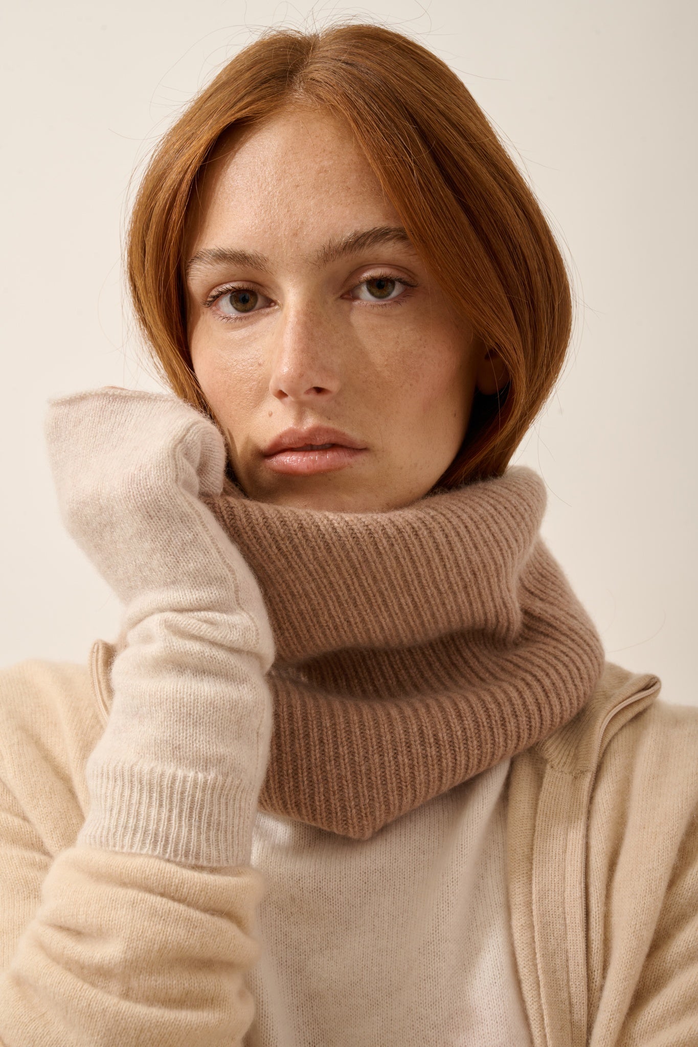 SOFIA tour de cou 6 fils camel chiné