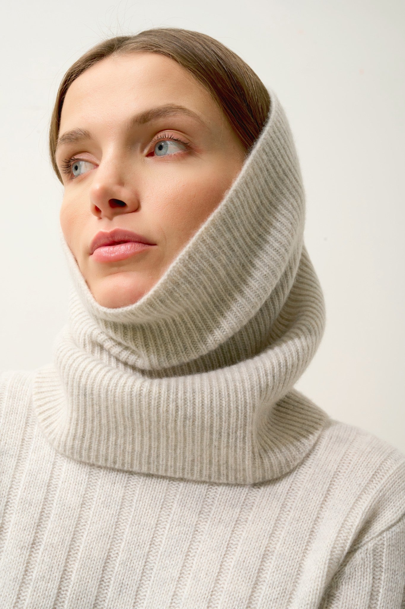 sofia tour de cou 6 fils gris perle chiné 100% cachemire